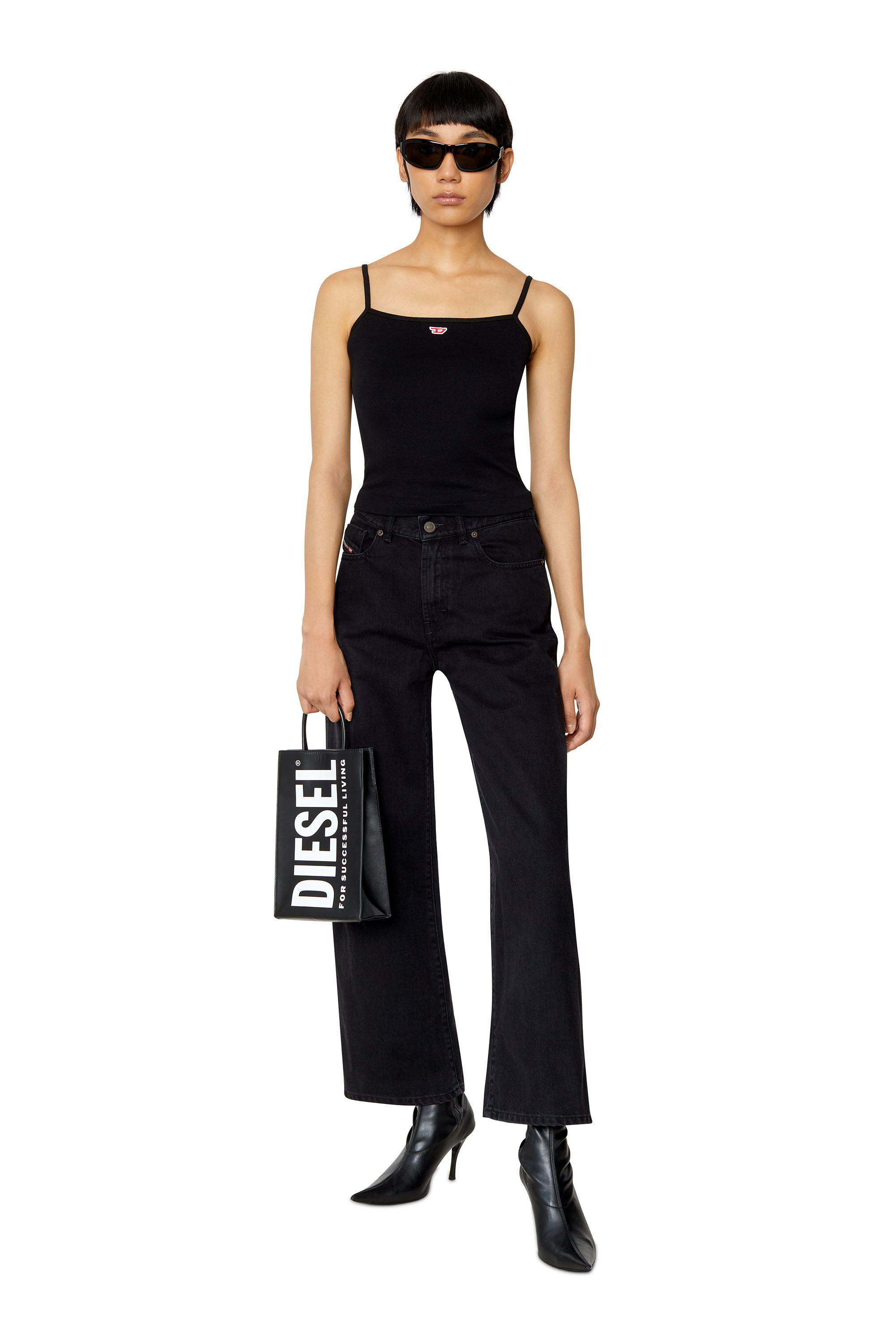 Diesel - Bootcut and Flare Jeans 2000 Widee Z09RL, Woman's Bootcut and Flare Jeans - 2000 Widee in Black/Dark grey - 1