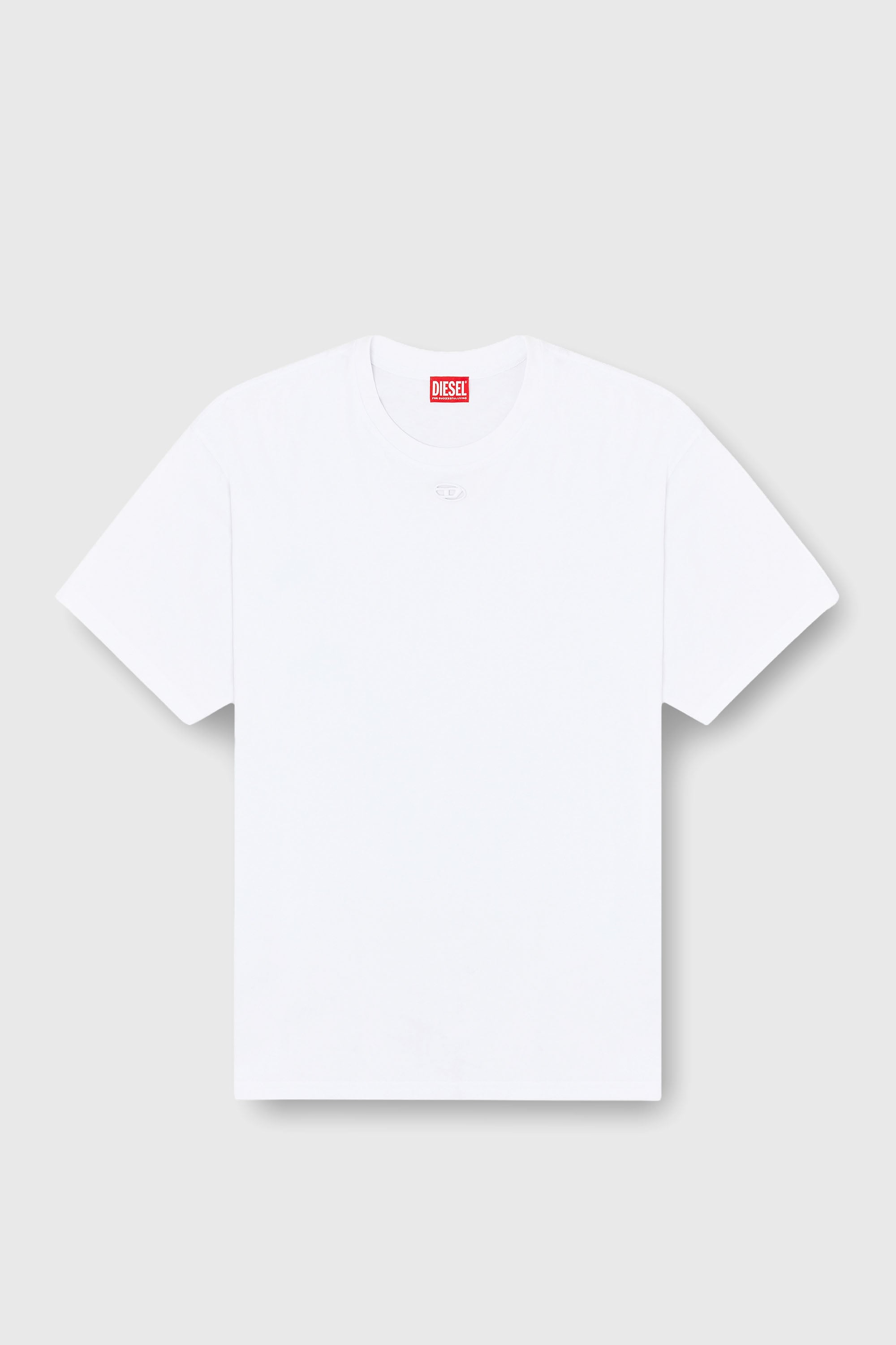 Diesel - T-BOXT-DCO, Herren Locker geschnittenes Baumwoll-T-Shirt mit Oval D Stickerei in Wei&szlig; - 2