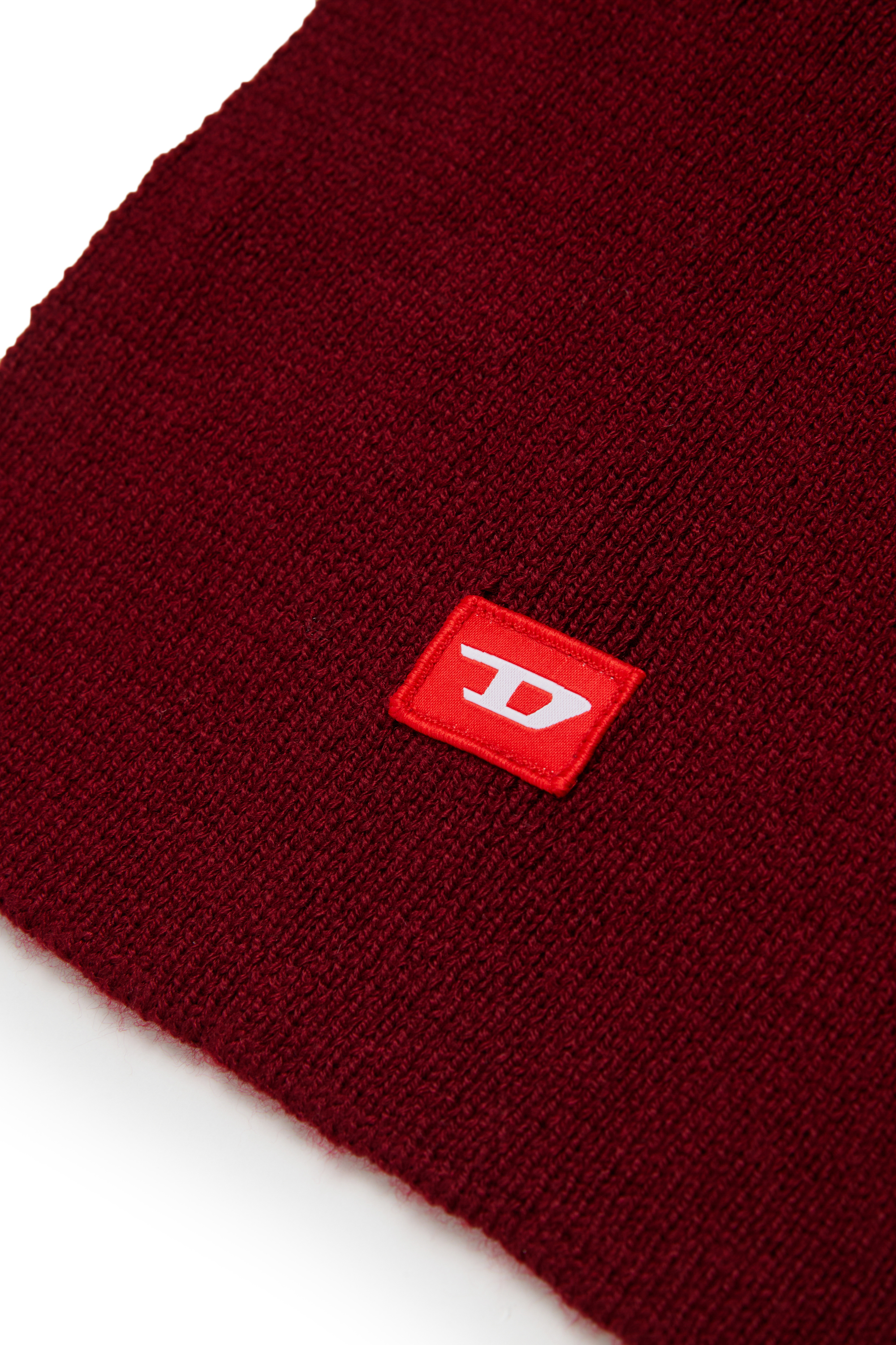 Diesel - RLOT, Unisex Schal aus Wollmischung mit D Logo patch in Rot - 3