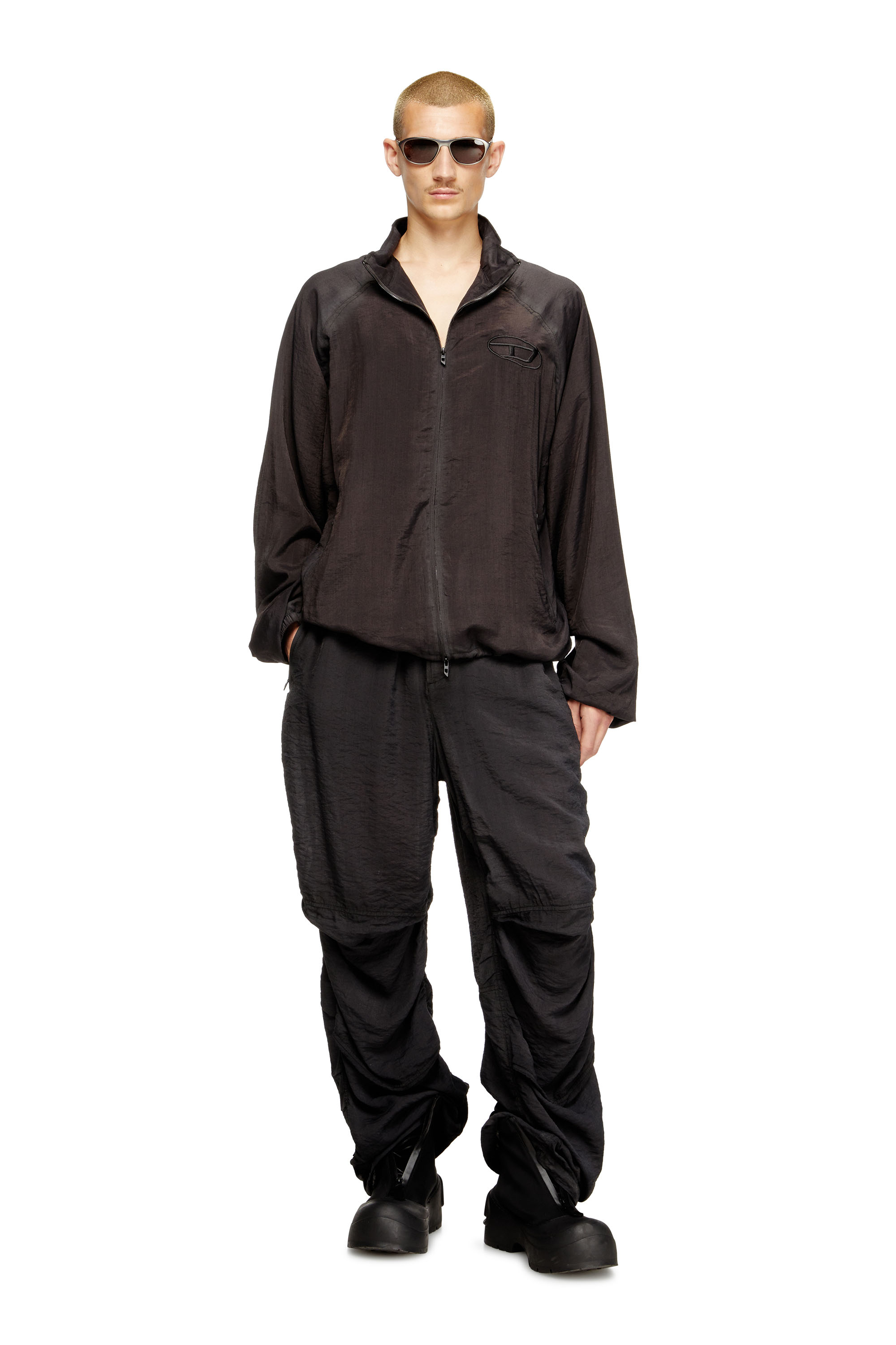Diesel - J-HENRI-SOUVENIR, Herren Trackjacke im Souvenir-Stil mit Stickerei in Dunkelgrau - 2