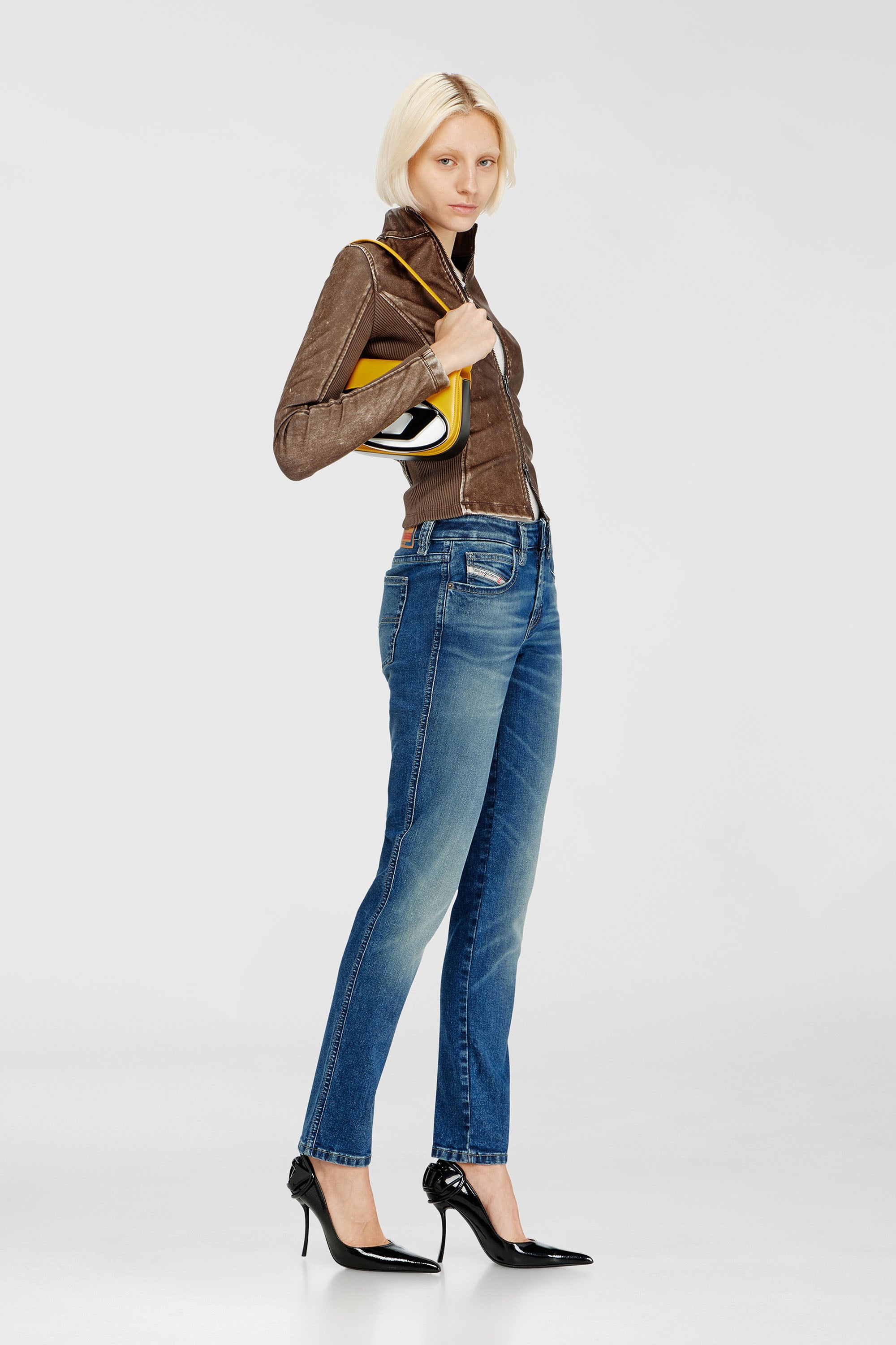 Diesel - Damen Slim Jeans 1992 D-Jiann 0DBEE, Mittelblau - 1