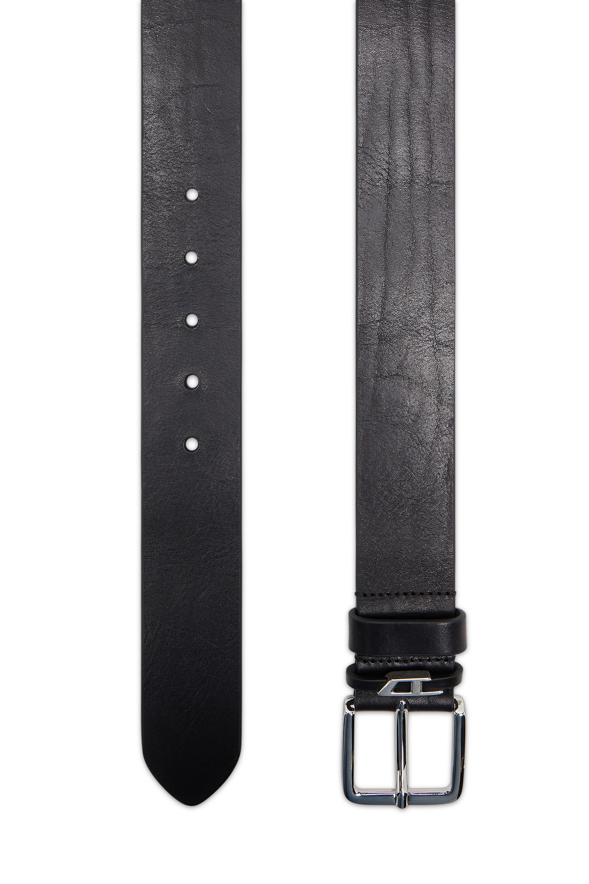 Diesel - B-D LOOP, Herren 4 cm G&uuml;rtel aus Crinkle-Leder in Schwarz - 2