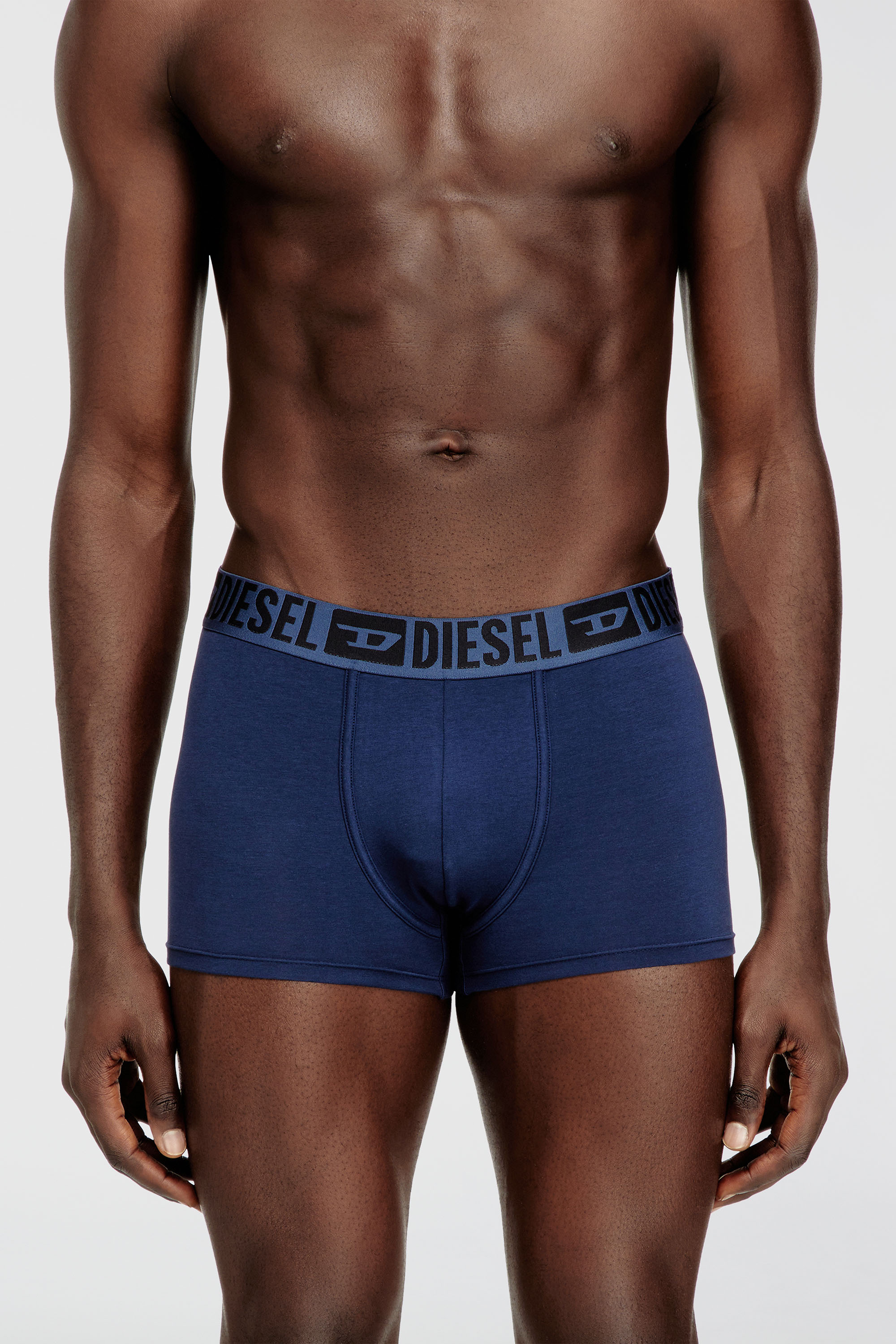Diesel - MIKE-D-CORE-3PACK, Herren Boxershorts aus Baumwollstretch mit tonalem Bund im Dreierpack in Blau/Schwarz - 2