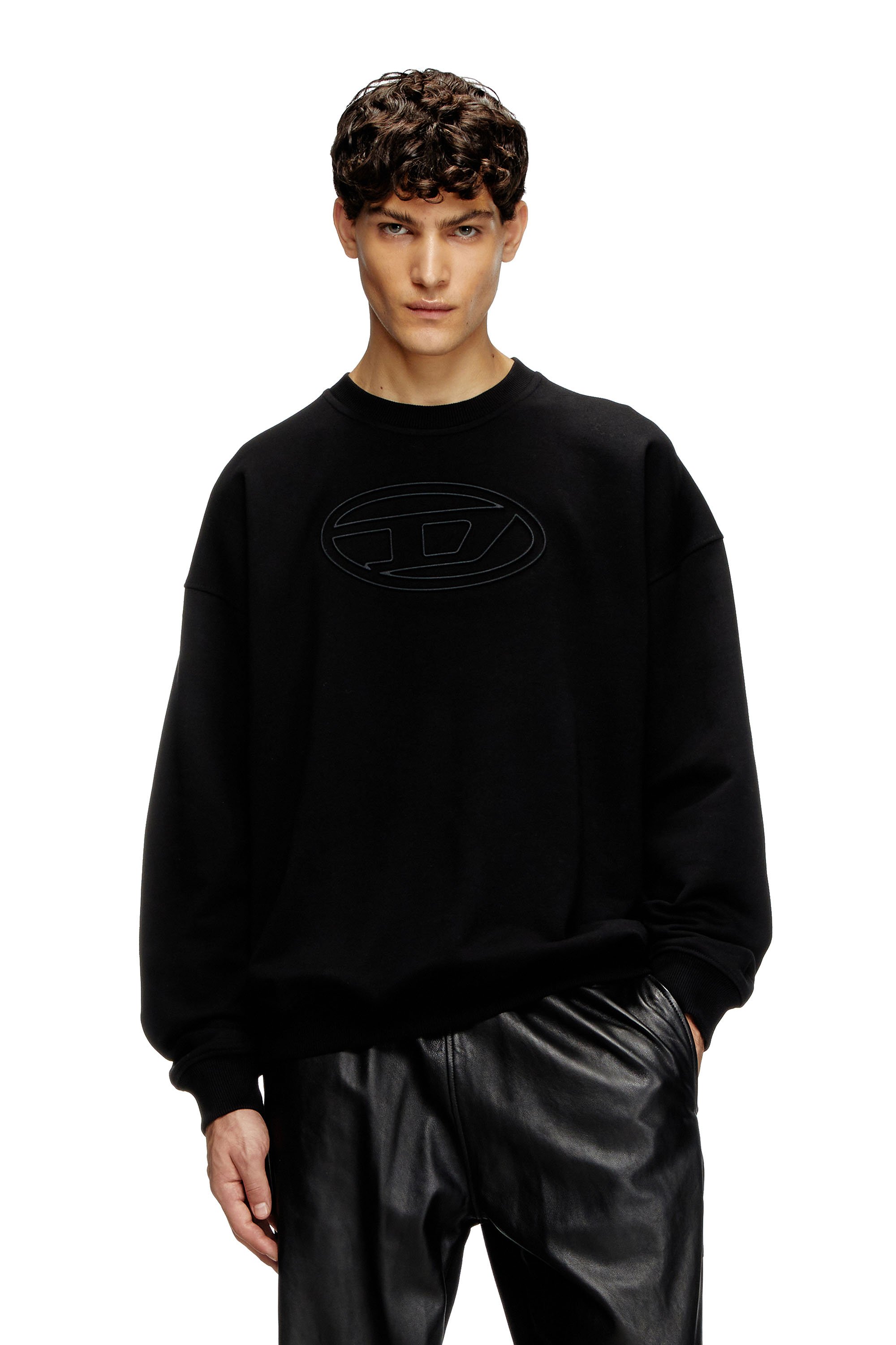 Diesel - S-MART-BIGOVAL, Herren Sweatshirt mit Oval D-Prägung in null - 1