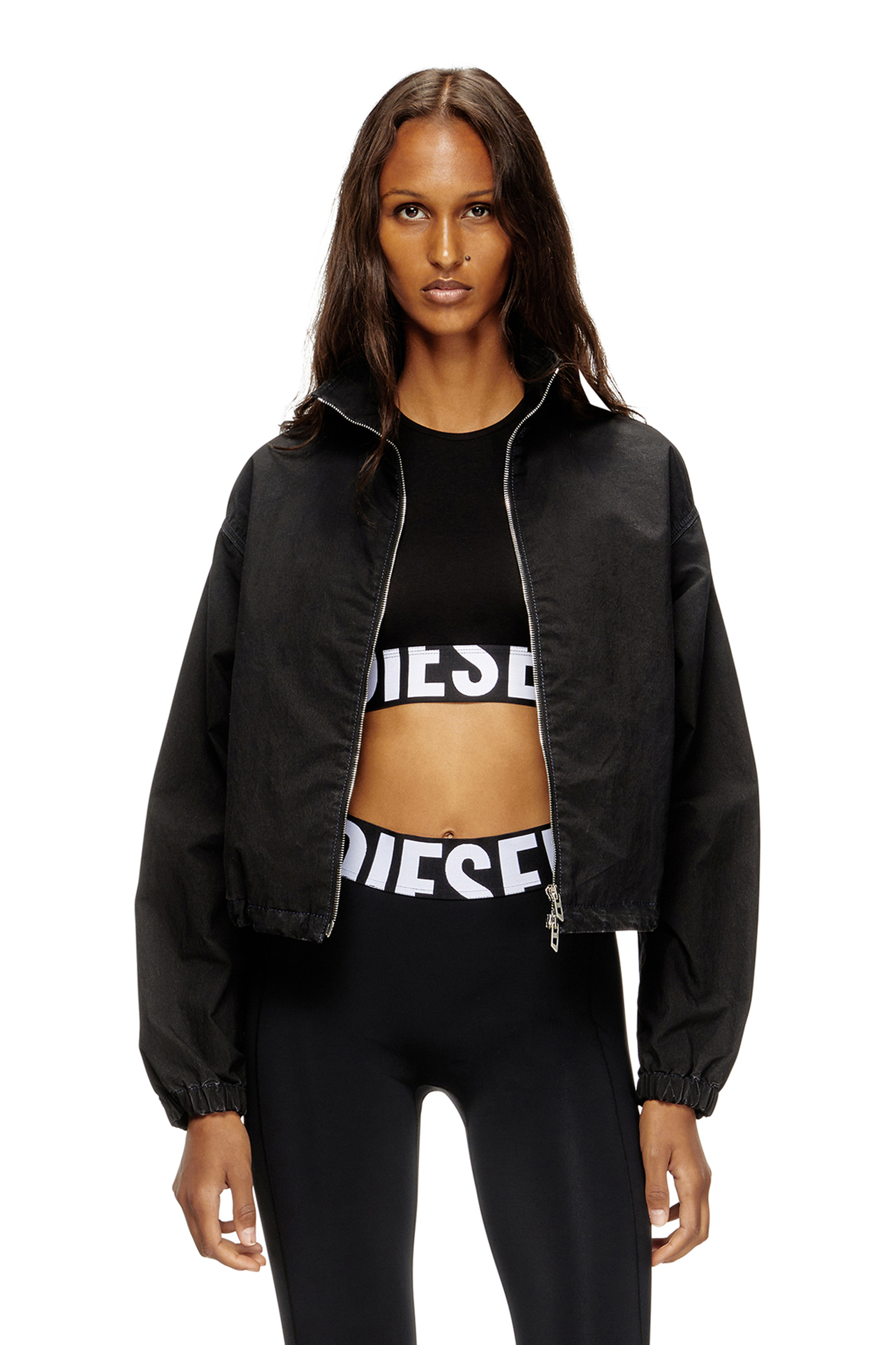 Diesel - ADA-D-POP, Damen Verkürztes Tanktop mit Cut-off-Logo in Schwarz - 4