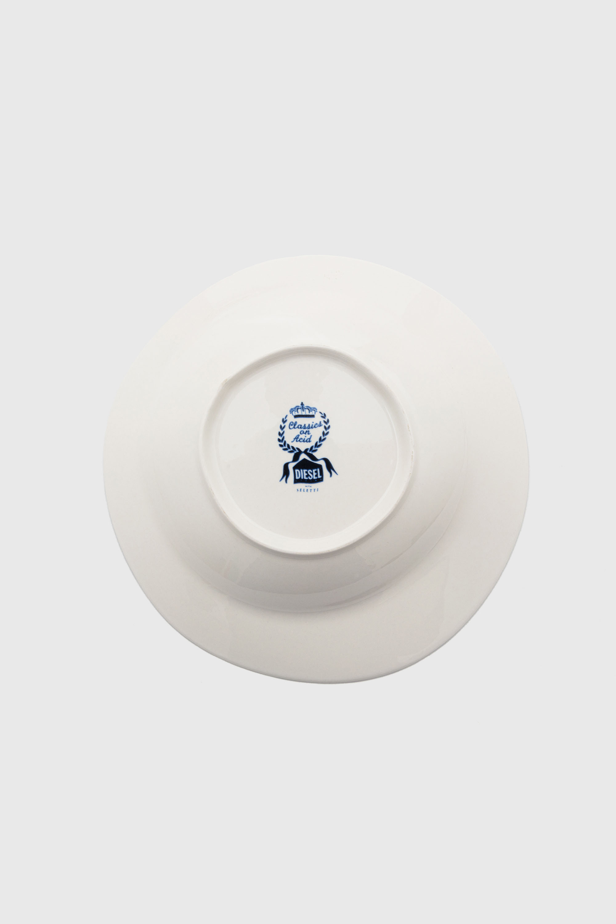 Diesel - 11222 SOUP PLATE IN PORCELAIN "CLASSIC O, Unisex Suppenteller aus Porzellan in Weiss/Blau - 3