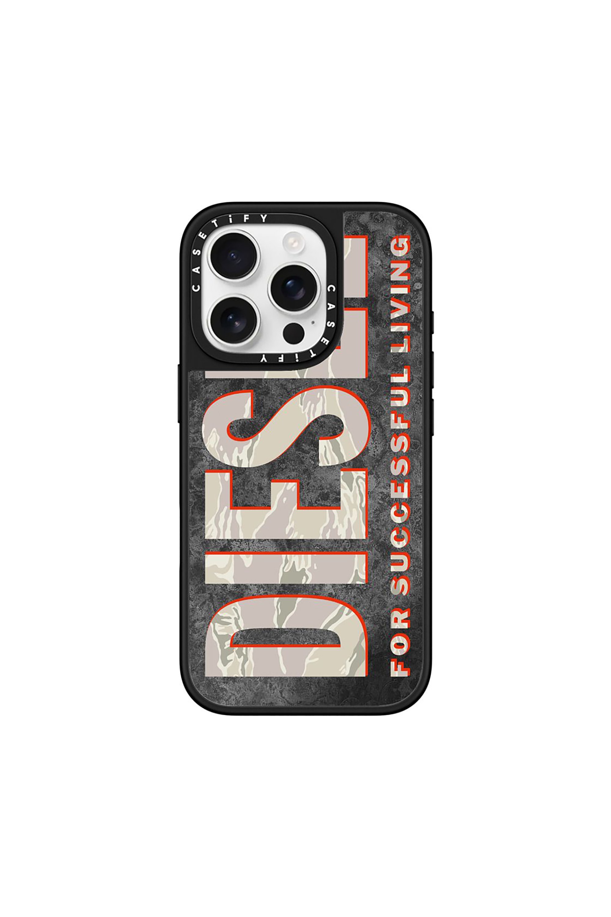 Diesel - 60330 CASETIFY MOULDED CASE, Unisex MagSafe Tarn-Hülle iPhone 16 Pro in Braun/Weiss - 1