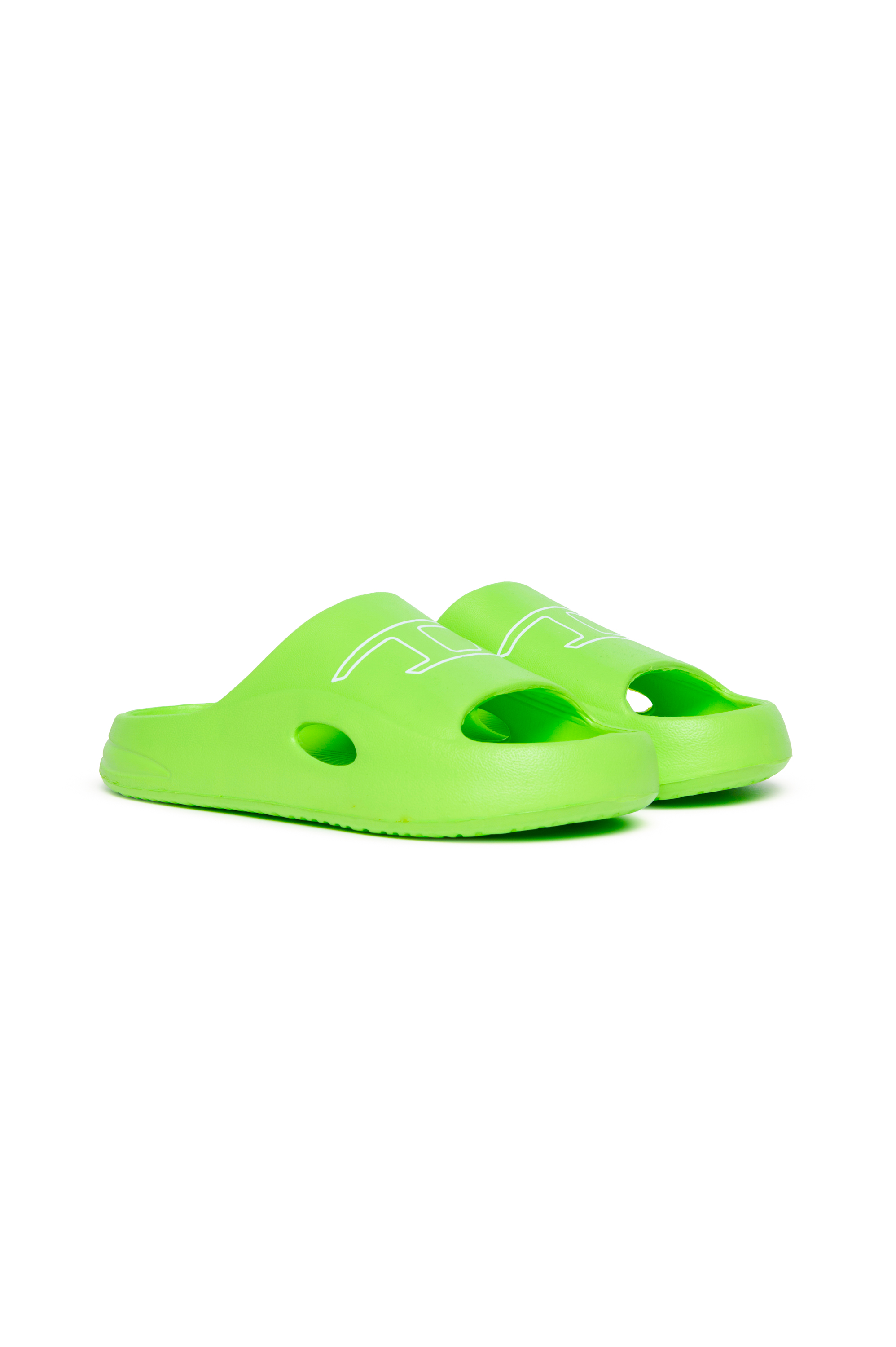 Diesel - SA-CHUNCKY D, Unisex Pool-Slides aus EVA mit Logo-Print in Neongrün - 2