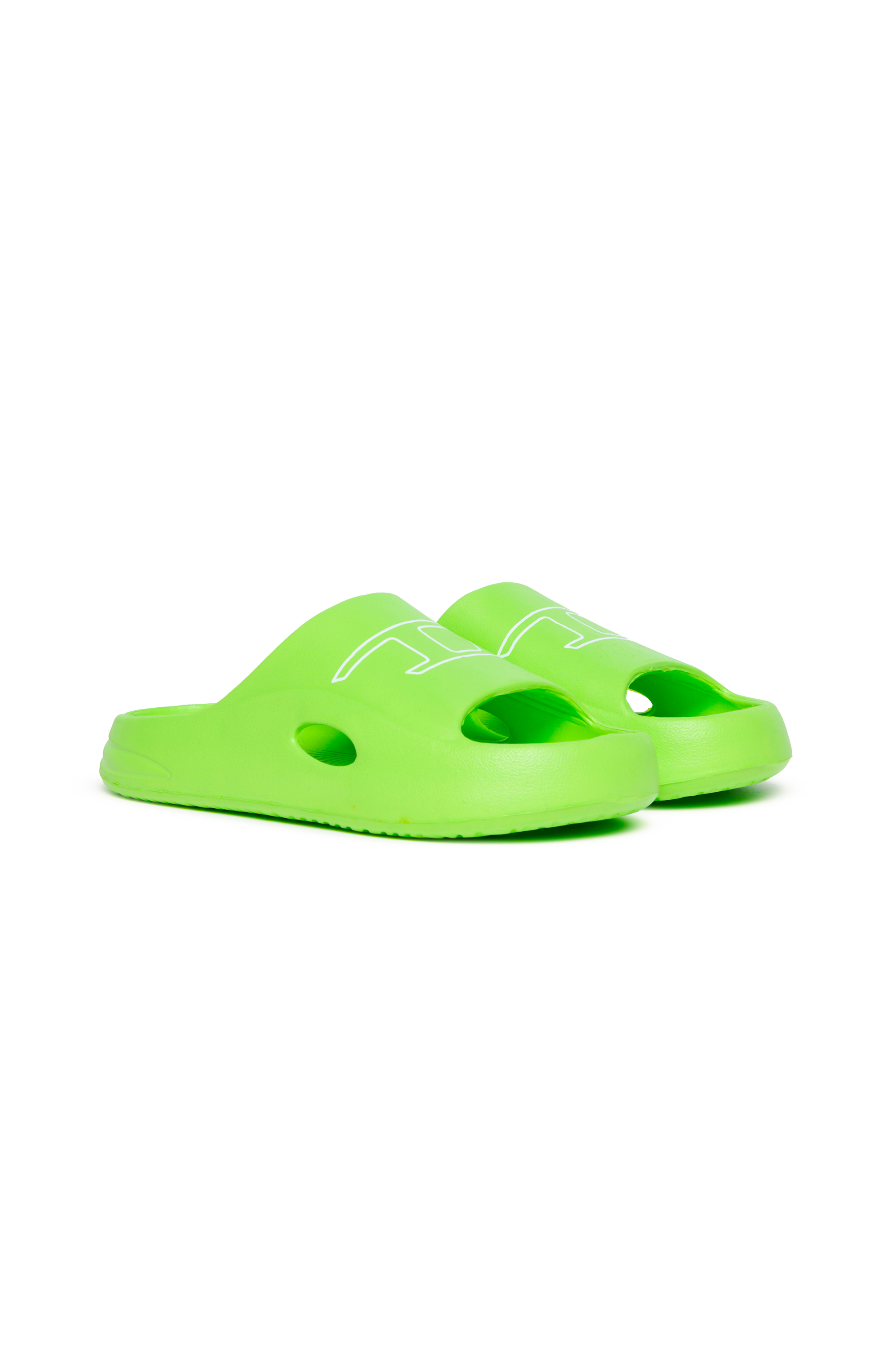 Diesel - SA-CHUNCKY D, Unisex Pool-Slides aus EVA mit Logo-Print in Neongrün - 2