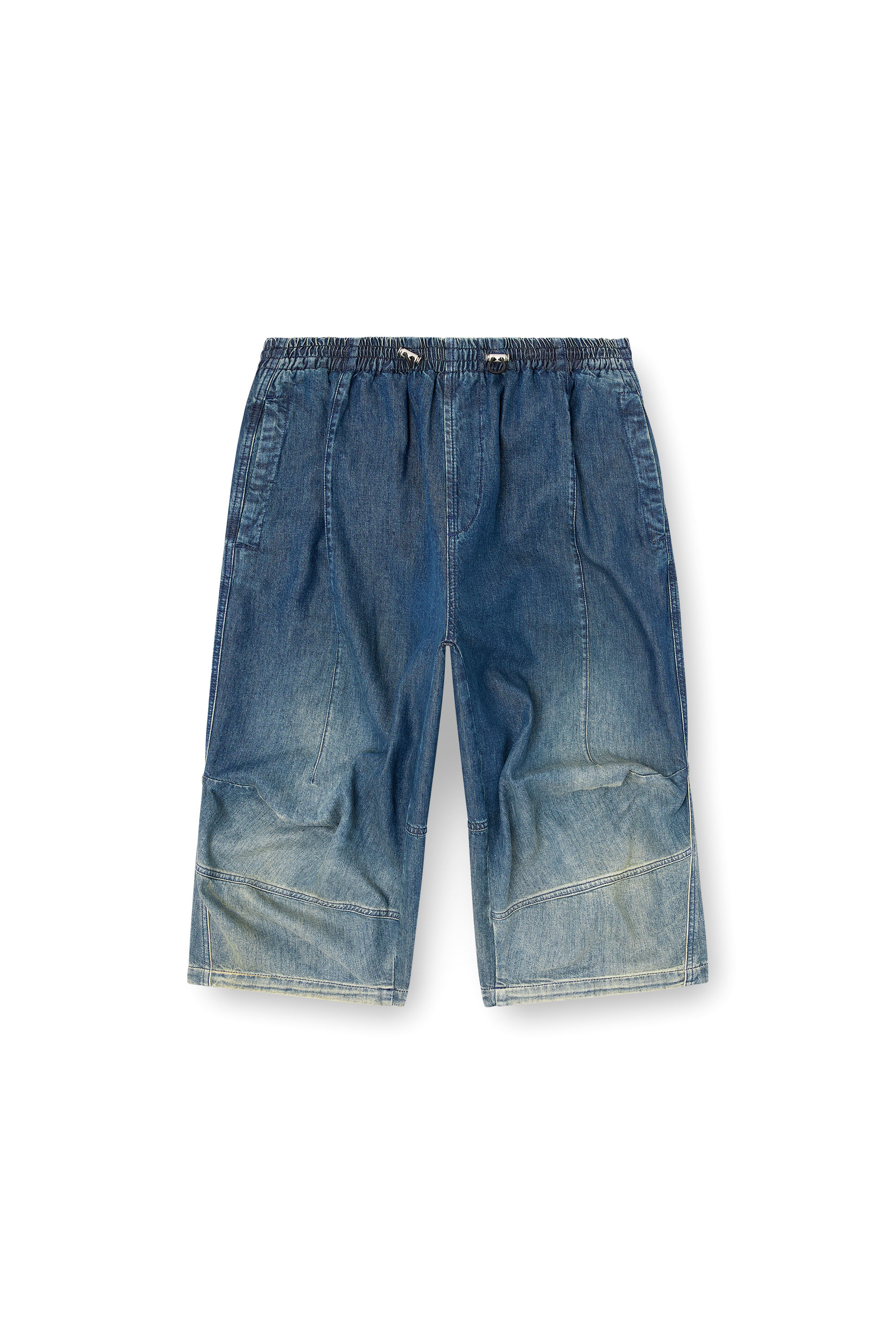 Diesel - D-PARI-SHORT-S, Unisex Ergonomische Shorts aus schattiertem Denim in Mittelblau - 3