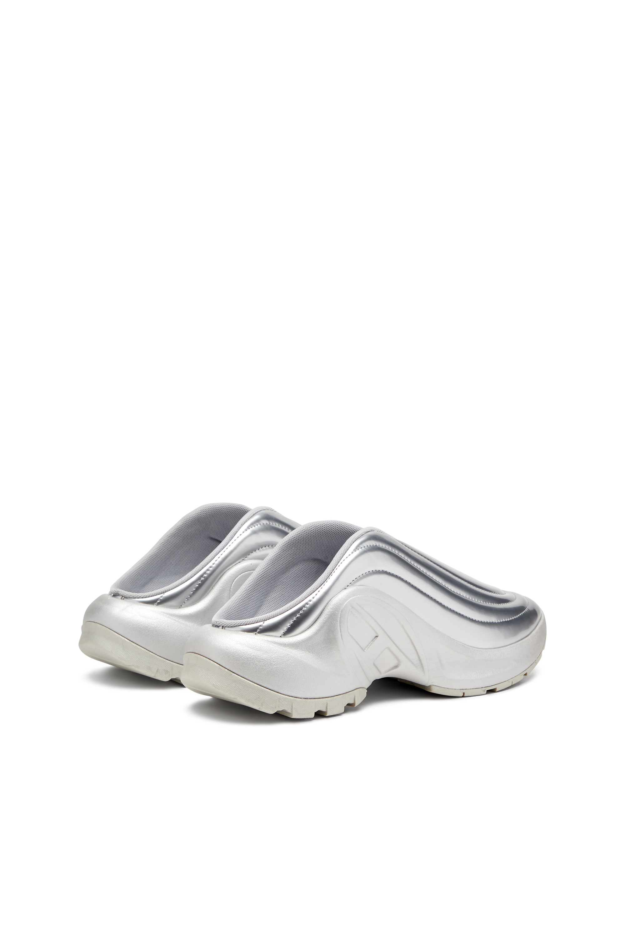 Diesel - S-D-RUNNER MULE X, Unisex S-D-Runner-Pantoletten in Metallic-Optik in Silber - 3