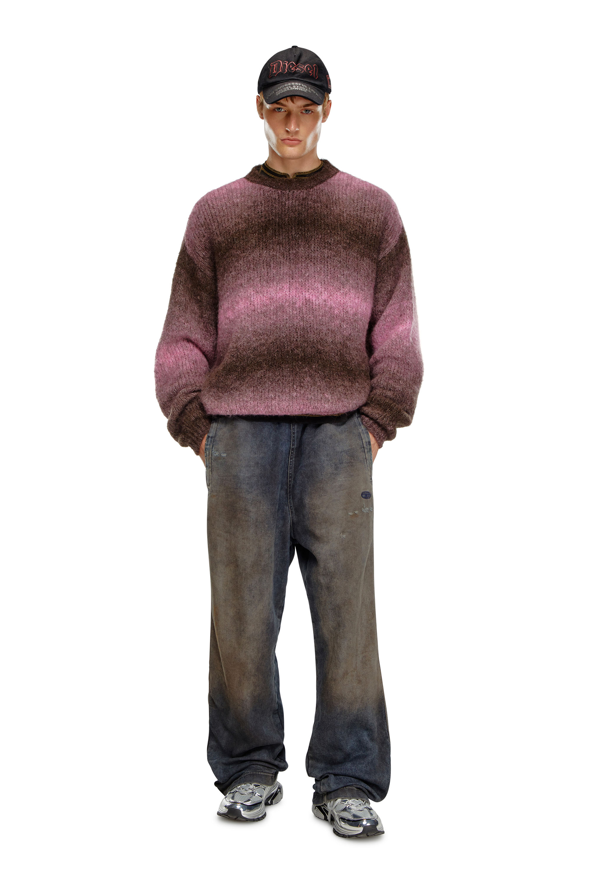 Diesel - K-RASTA, Man's Dégradé jumper in alpaca blend in Violet - 2