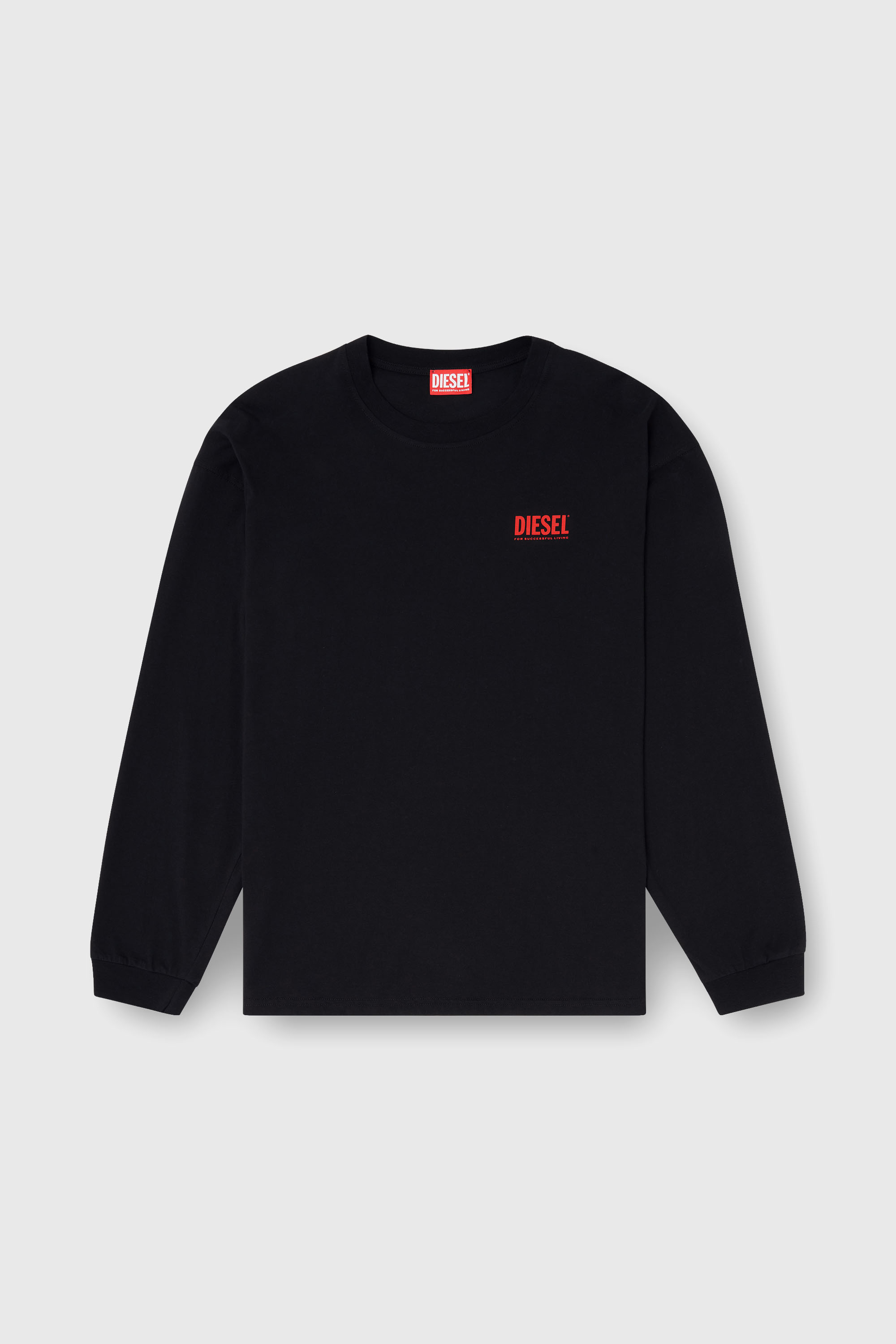 Diesel - T-BOXT-LS-BISK, Herren L&auml;ssig geschnittenes Langarm-T-Shirt mit Biscotto-Logo in Schwarz - 2