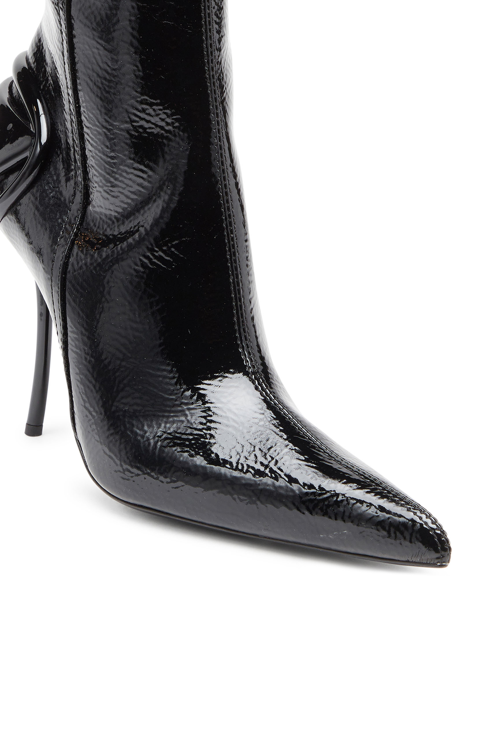 D-TEN&HALF HB, Black Diesel - D-TEN&HALF HB, Woman's D-Ten&Half-Glossy knee-high boots with curved heel in Black - 4