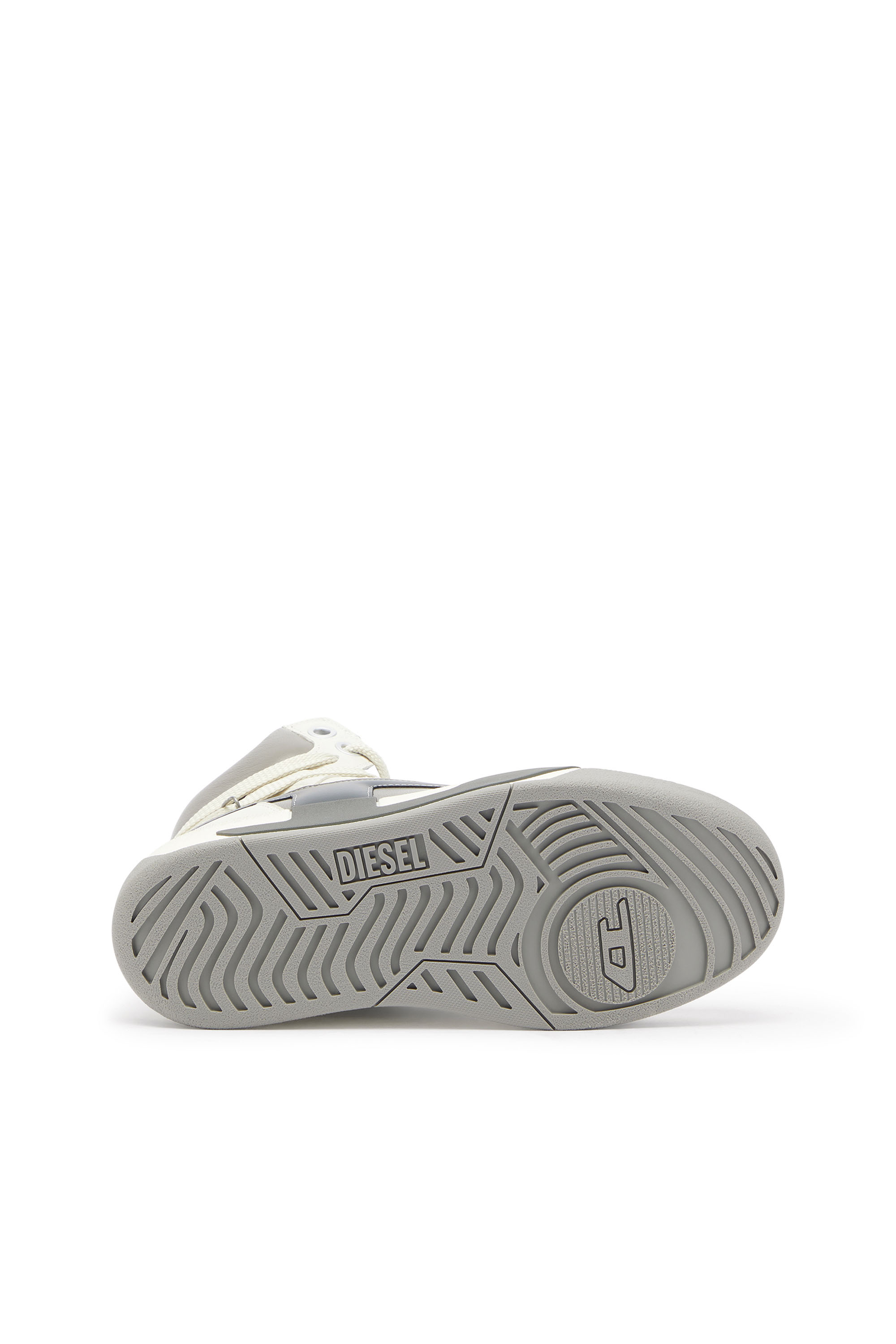 Diesel - S-D-OLLIE MID, Herren S-D-Ollie - High-Top-Sneaker aus Leder mit D-Logo in Wei&szlig;/Grau - 4