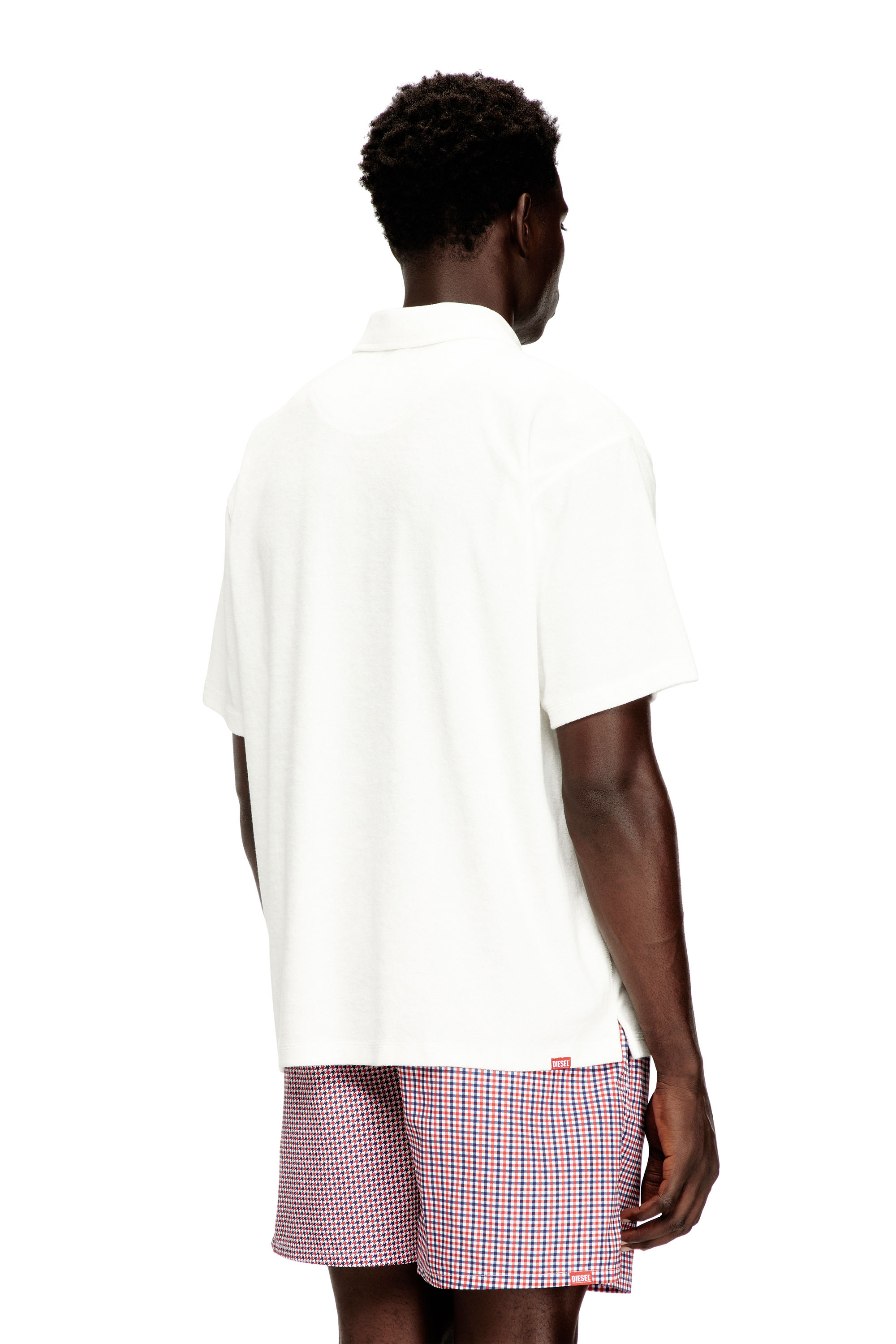 Diesel - JOSHUA-D-CORE, Herren Frottee-Baumwoll-Poloshirt in Weiß - 3