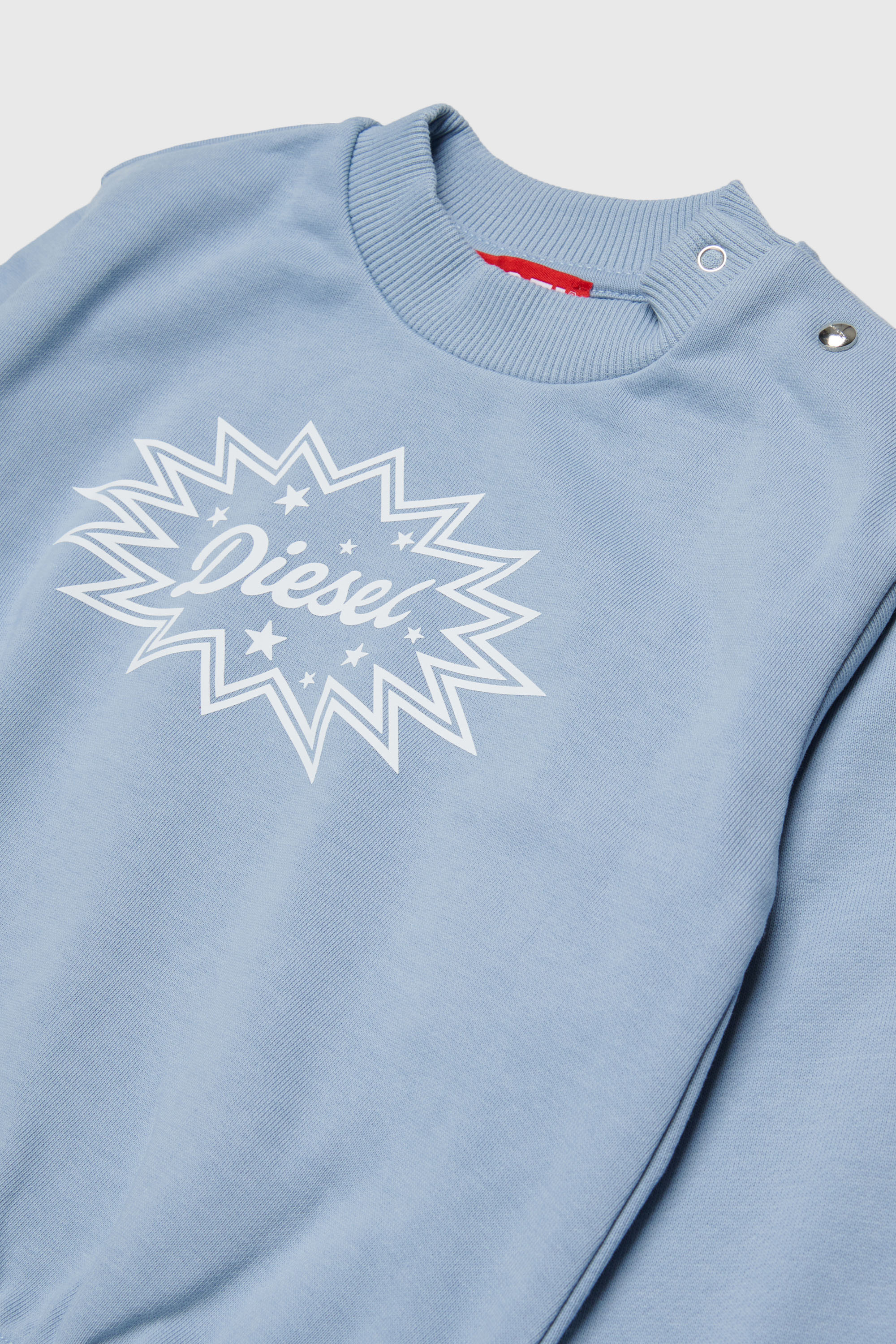 Diesel - SFUMB, Damen Baumwoll-Sweatshirt mit starburst Logo-Print in Hellblau - 3