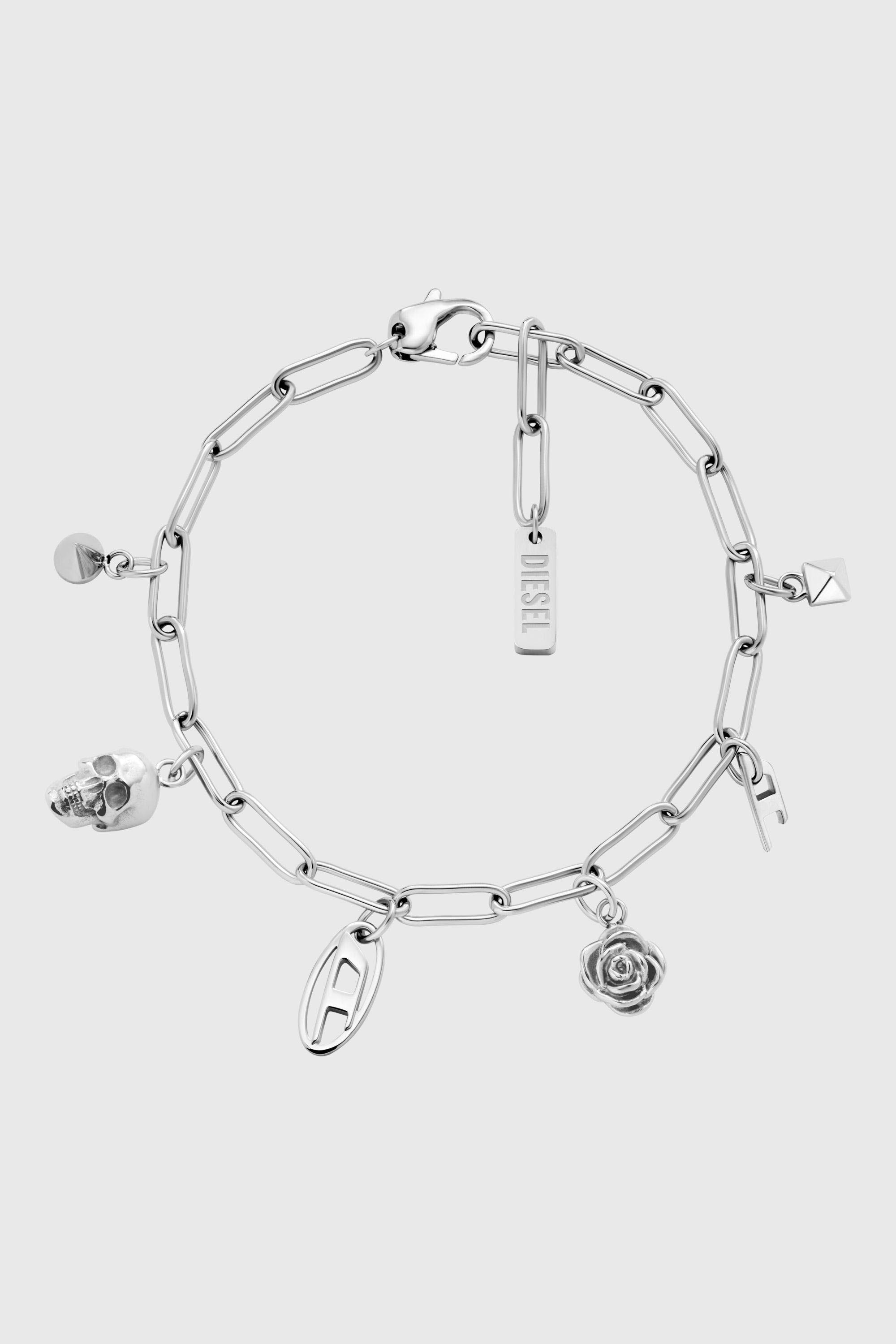 Diesel - DX1604040, Unisex Charm-Armband aus Edelstahl in Silber - 1