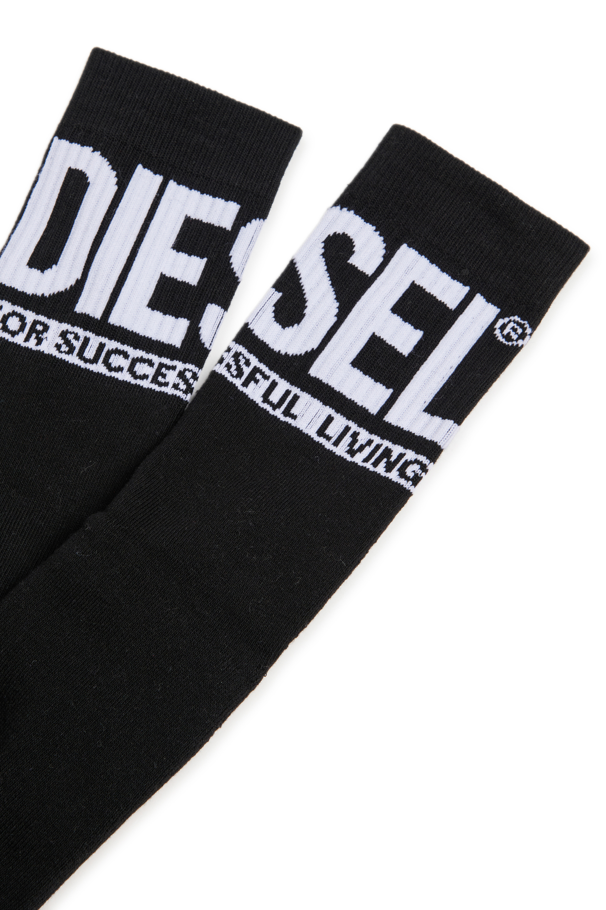 Diesel - SKM-ZRAYBIPACK, Herren Socken im Zweierpack mit Logo in Schwarz - 3