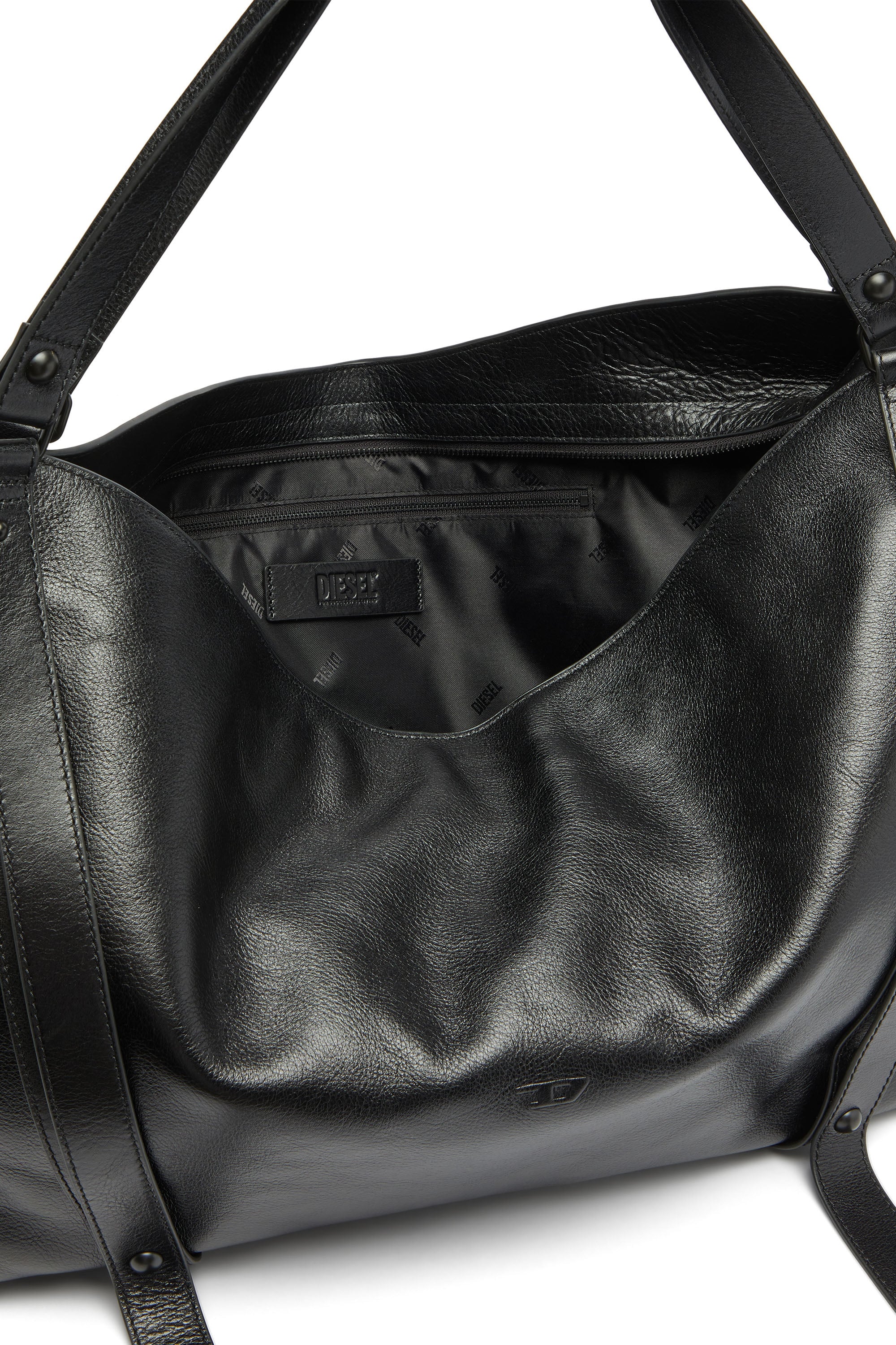 Diesel - D-ONE DUFFLE 48H, Unisex D-One-Duffle-bag aus Leder in Schwarz - 4