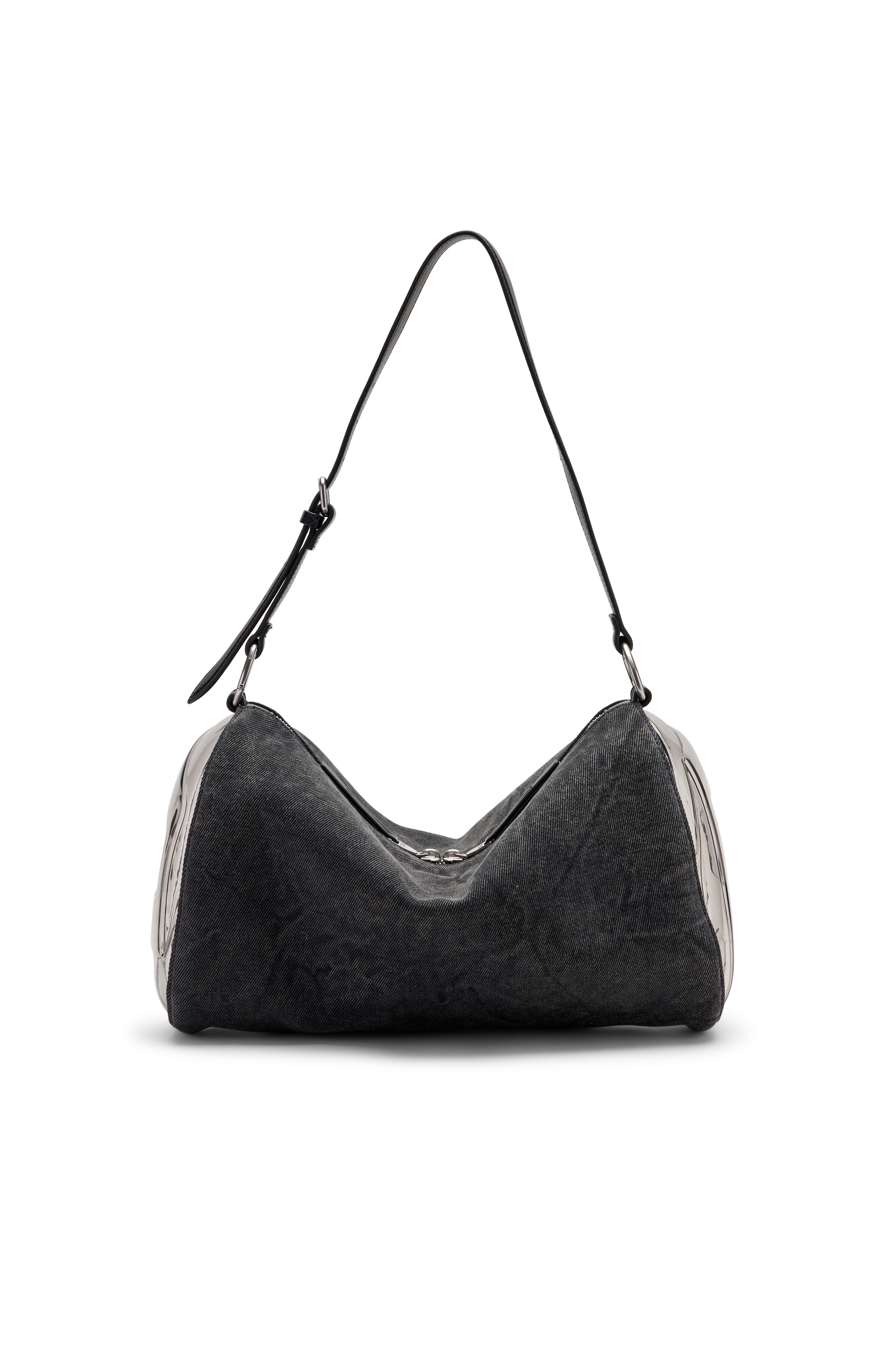 Diesel - LOAD-D SHOULDER BAG X, Unisex Load-D-Shoulder Bag mit transparenten ovalen D-Seiten in Schwarz - 2
