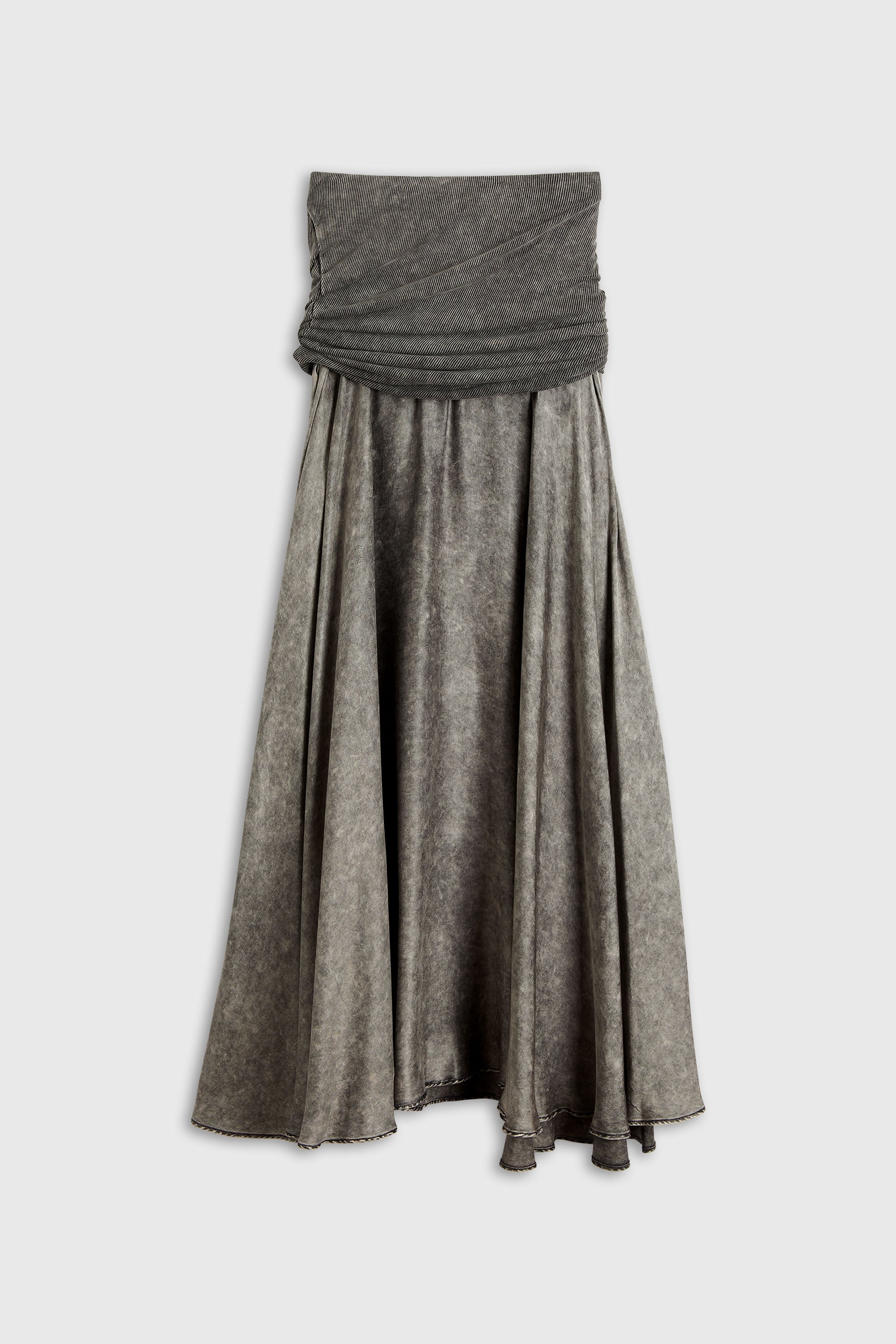 Diesel - O-SYA, Damen Midi-Rock mit gedrehtem Taillenbereich in Grau - 2