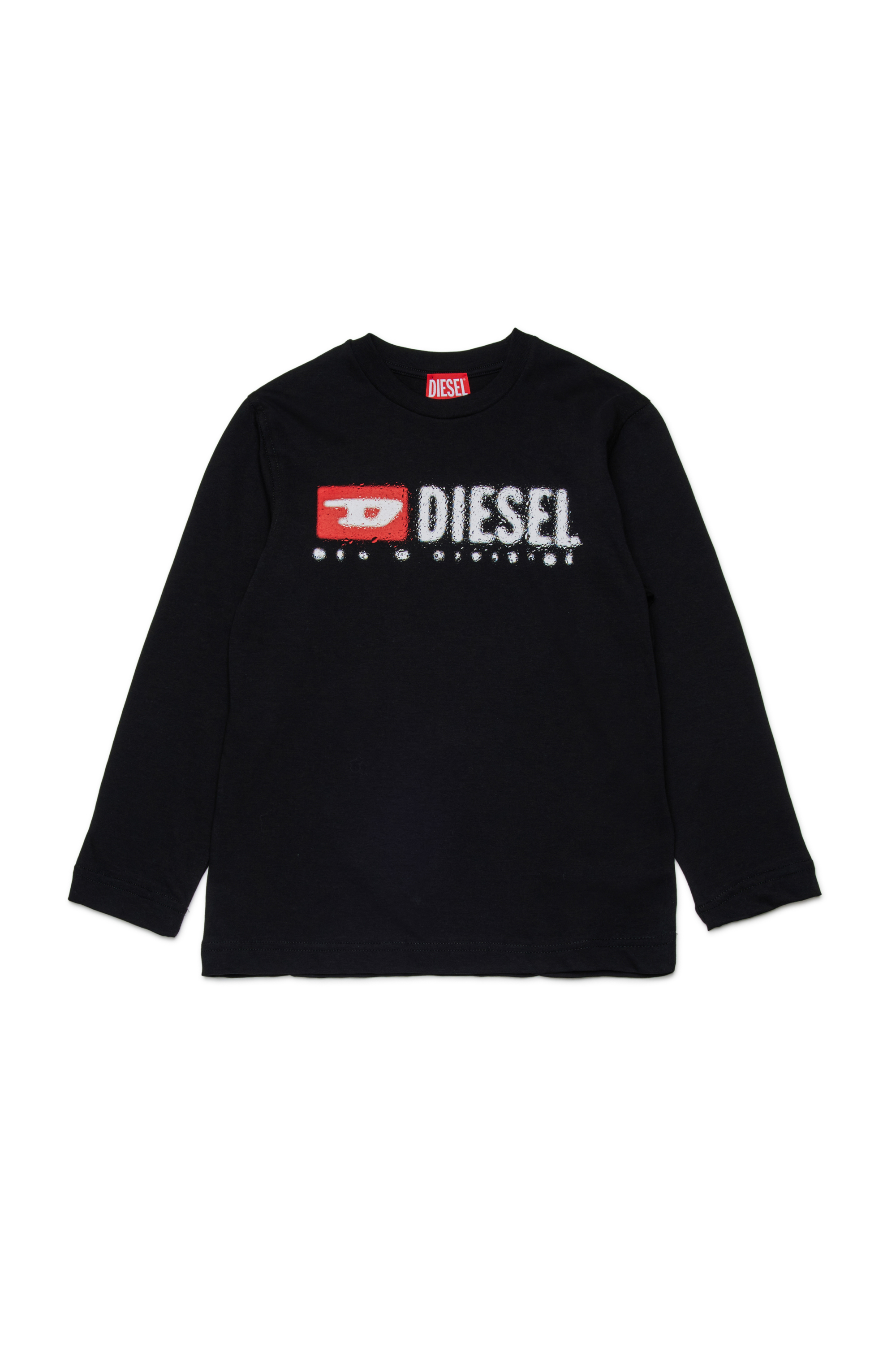 Diesel - TDROPS, Herren Rundhals-T-Shirt aus Baumwolle mit Logodruck in Schwarz - 1