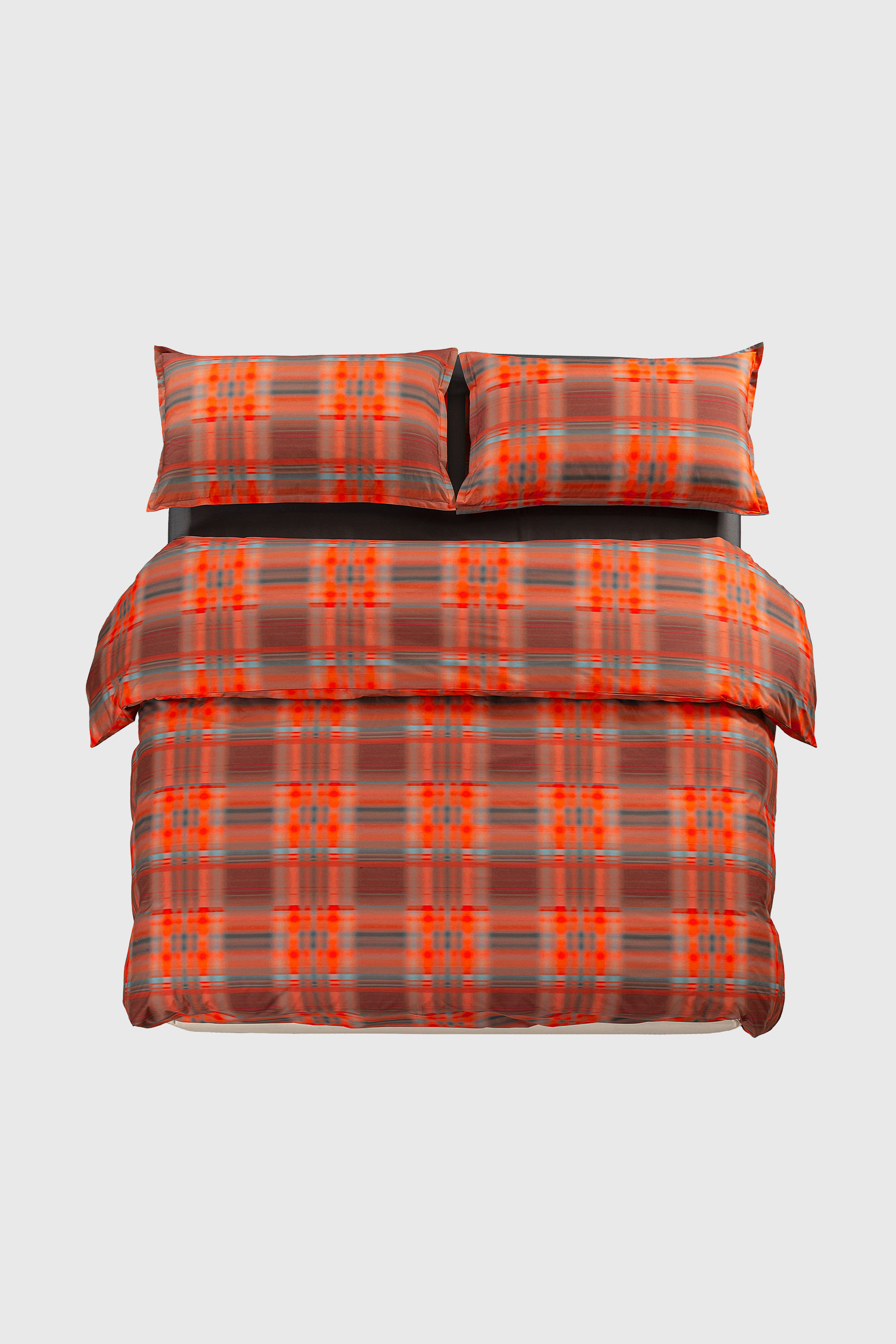Diesel - 1016333  HAZY TARTAN DUVET COVER SET FOR, Unisex Perkal-Bettbezug-Set f&uuml;r ein Queen-Size-Bett in Orange - 1