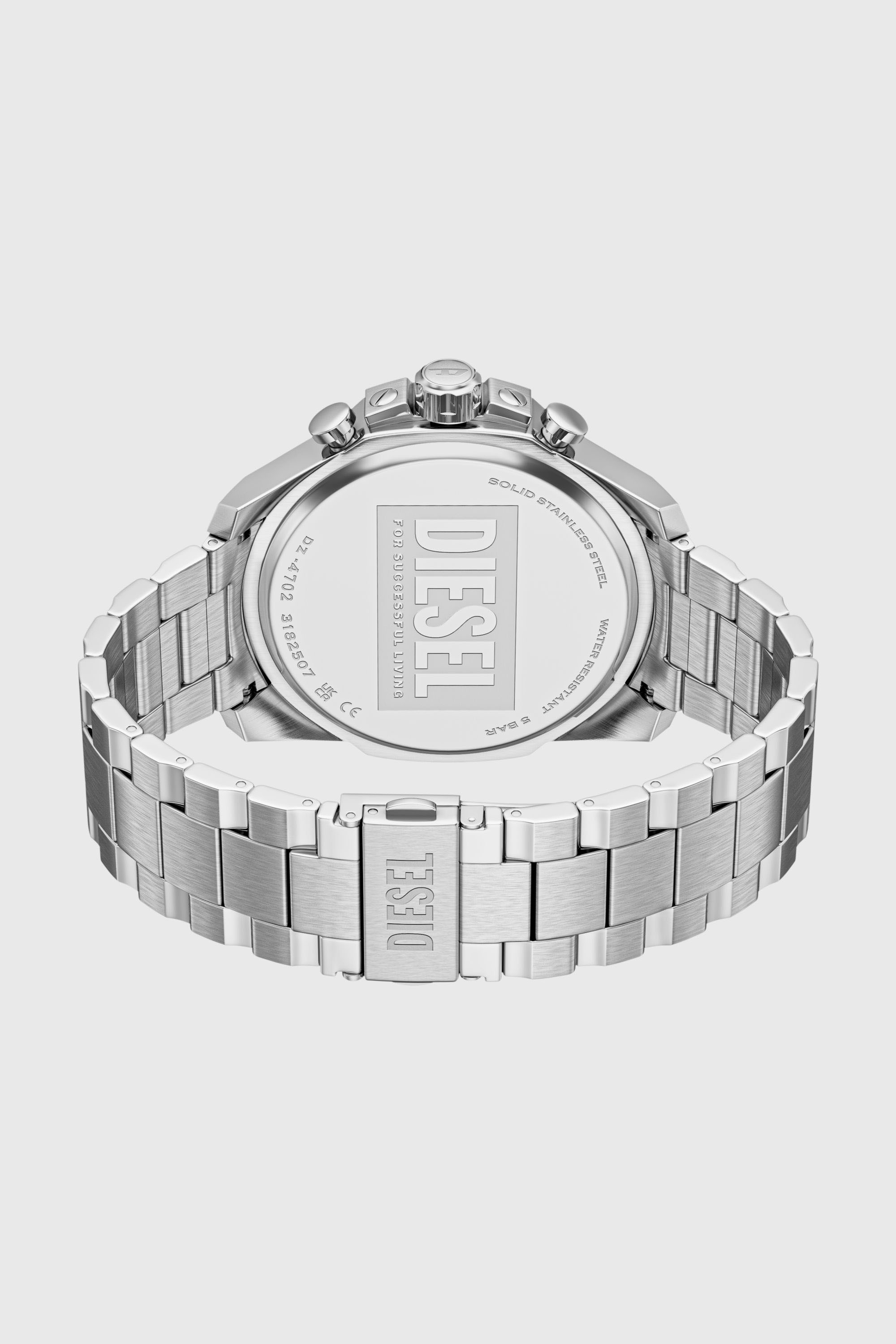 Diesel - DZ4702 WATCH, Herren Mega Chief Slim Edelstahl-Uhr in Silber - 6