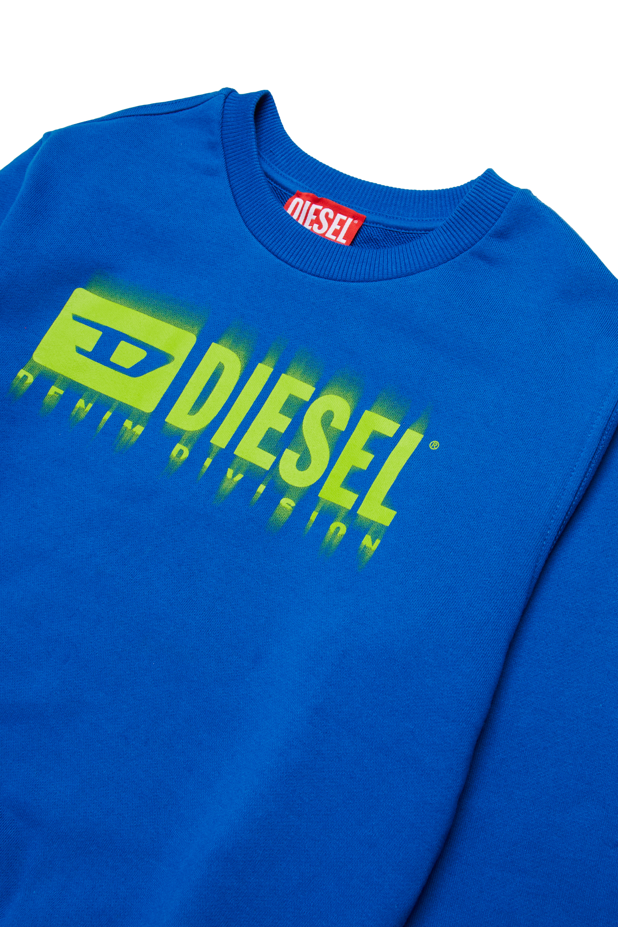 Diesel - SGINNL8 OVER, Herren Sweatshirt mit verschmiertem Logo in Blau - 3