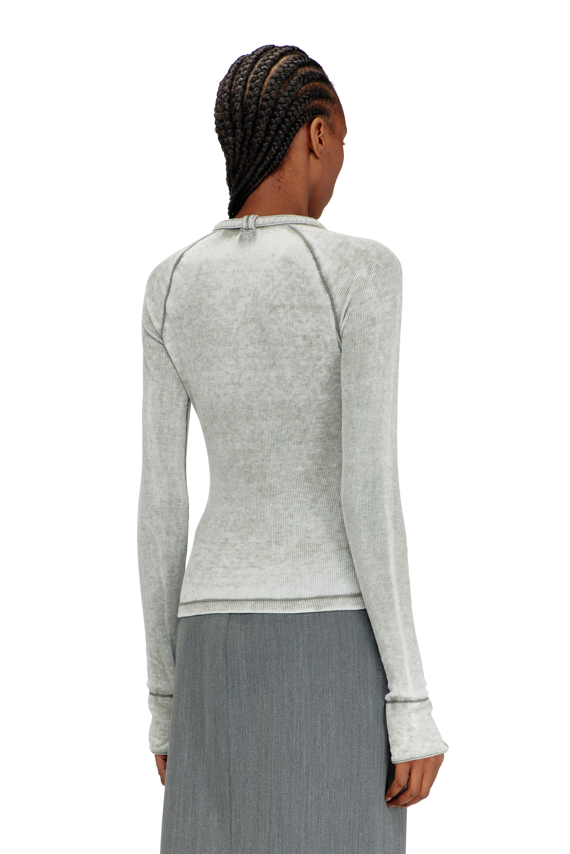 Diesel - T-ECLA, Damen Rippjersey-Top mit Biker-Nackenriemen in null - 4