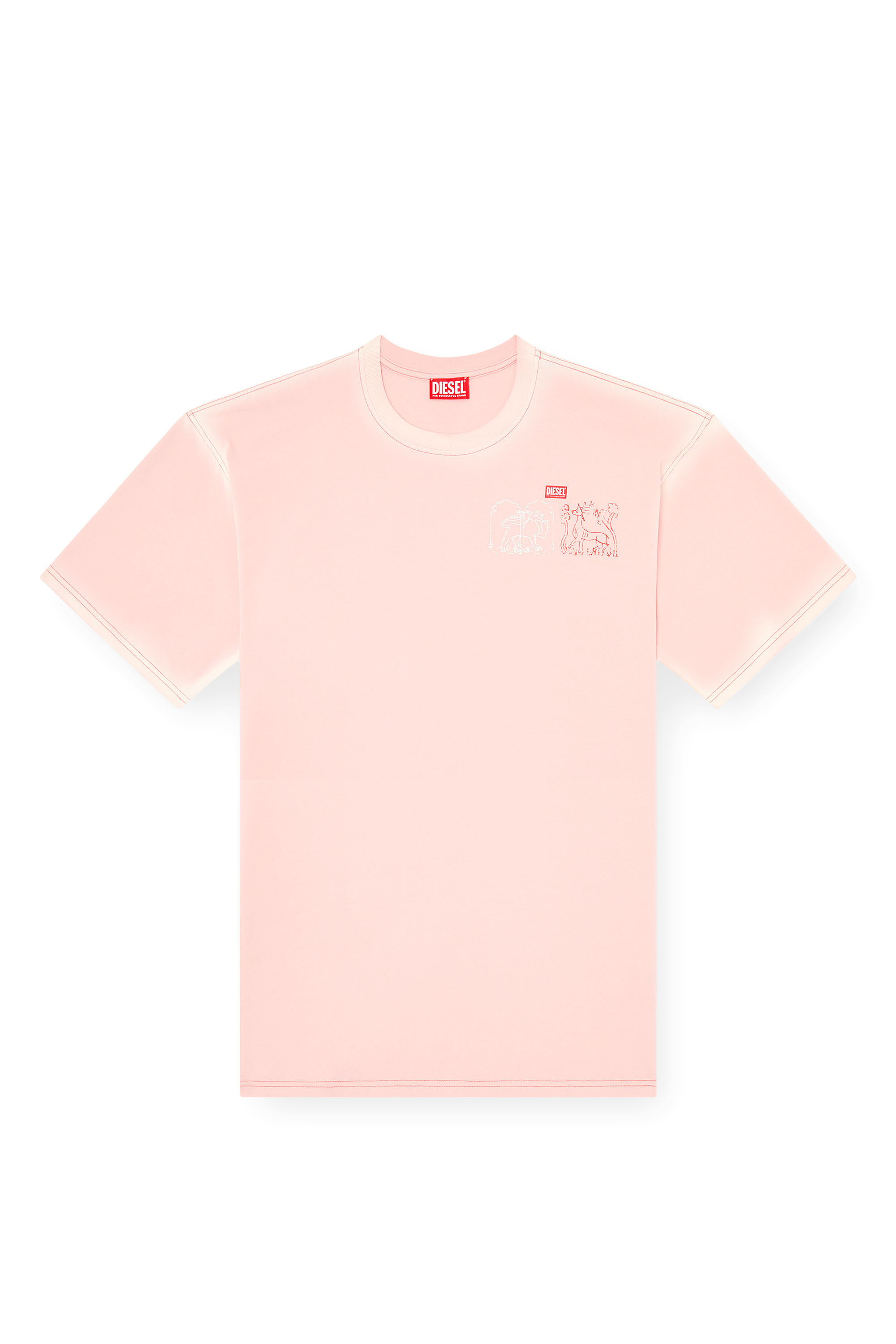 Diesel - T-BOXT-T10, Herren T-Shirt mit Schwert-Print in Rosa - 2