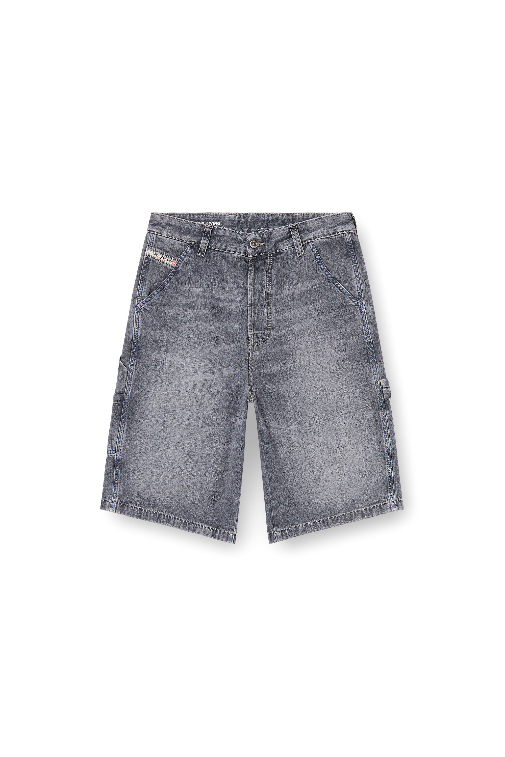 Diesel - D-LIVERY-W-SHORT, Herren Locker geschnittene Jeansshorts in Grau - 2