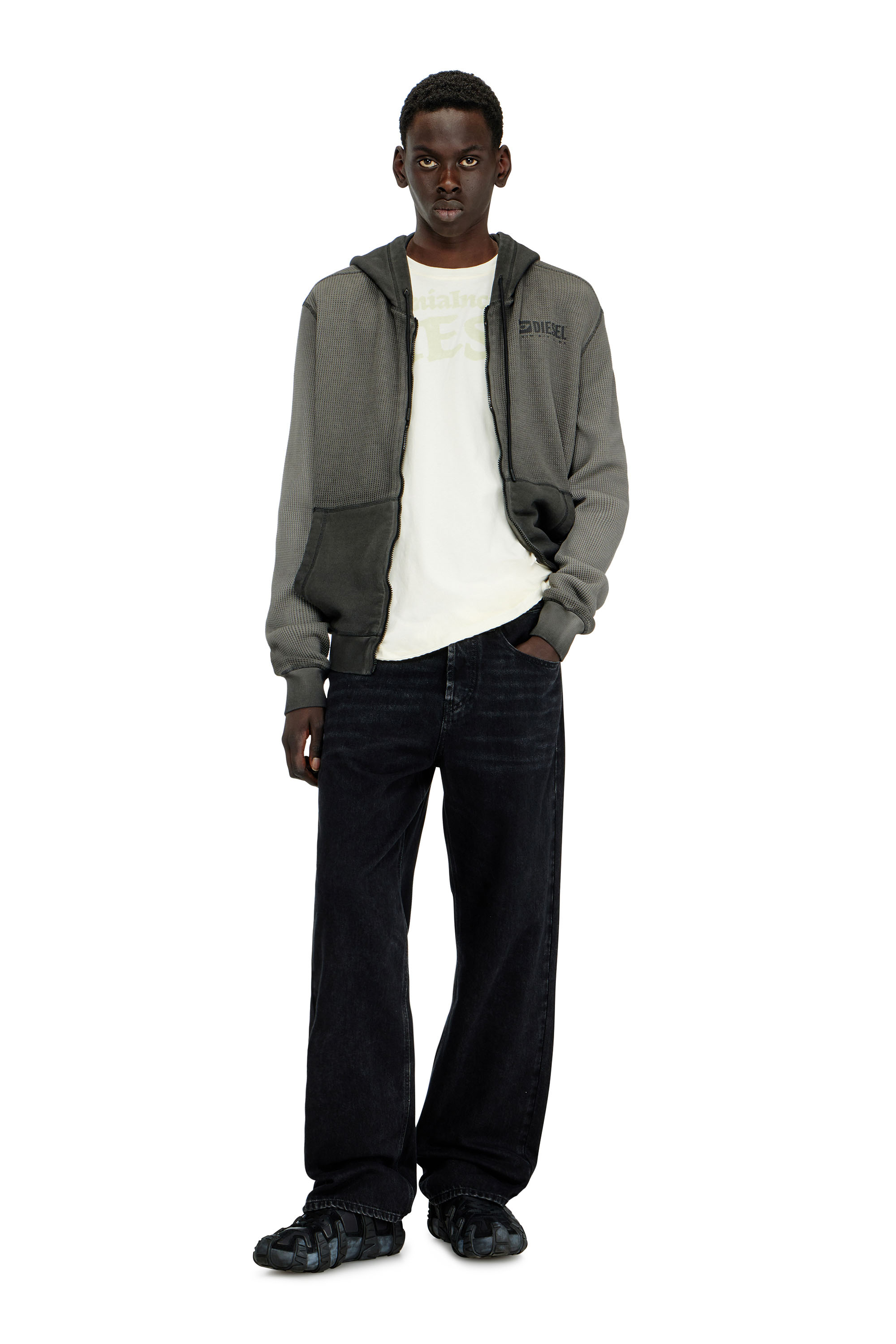 Diesel - Herren Relaxed Jeans 2001 D-Macro 09P09, Schwarz/Dunkelgrau - 1