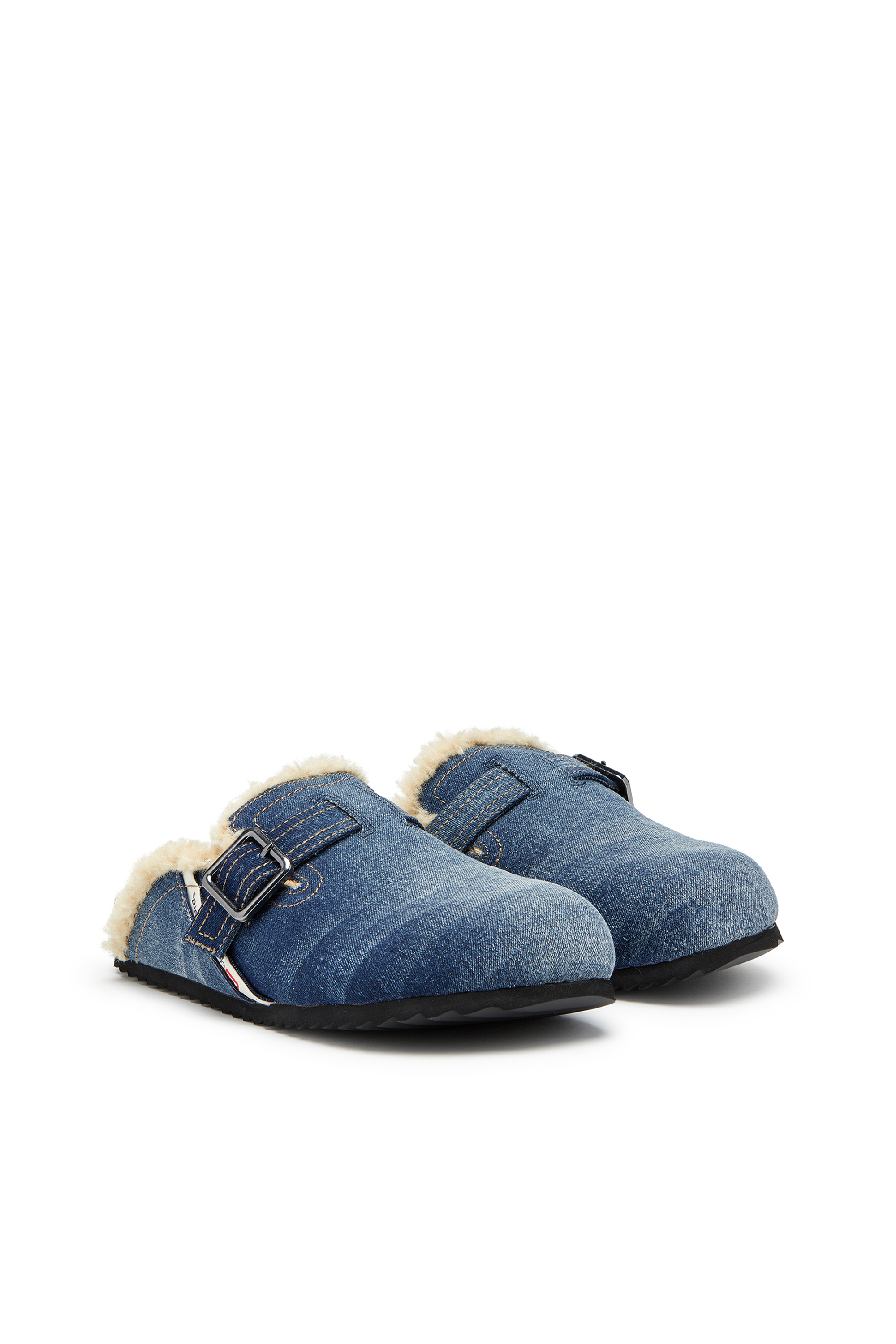 Diesel - D-WOODSTOCK X, Herren D-Woodstock-Pantoletten aus Denim mit flauschigem Futter in Blau - 2