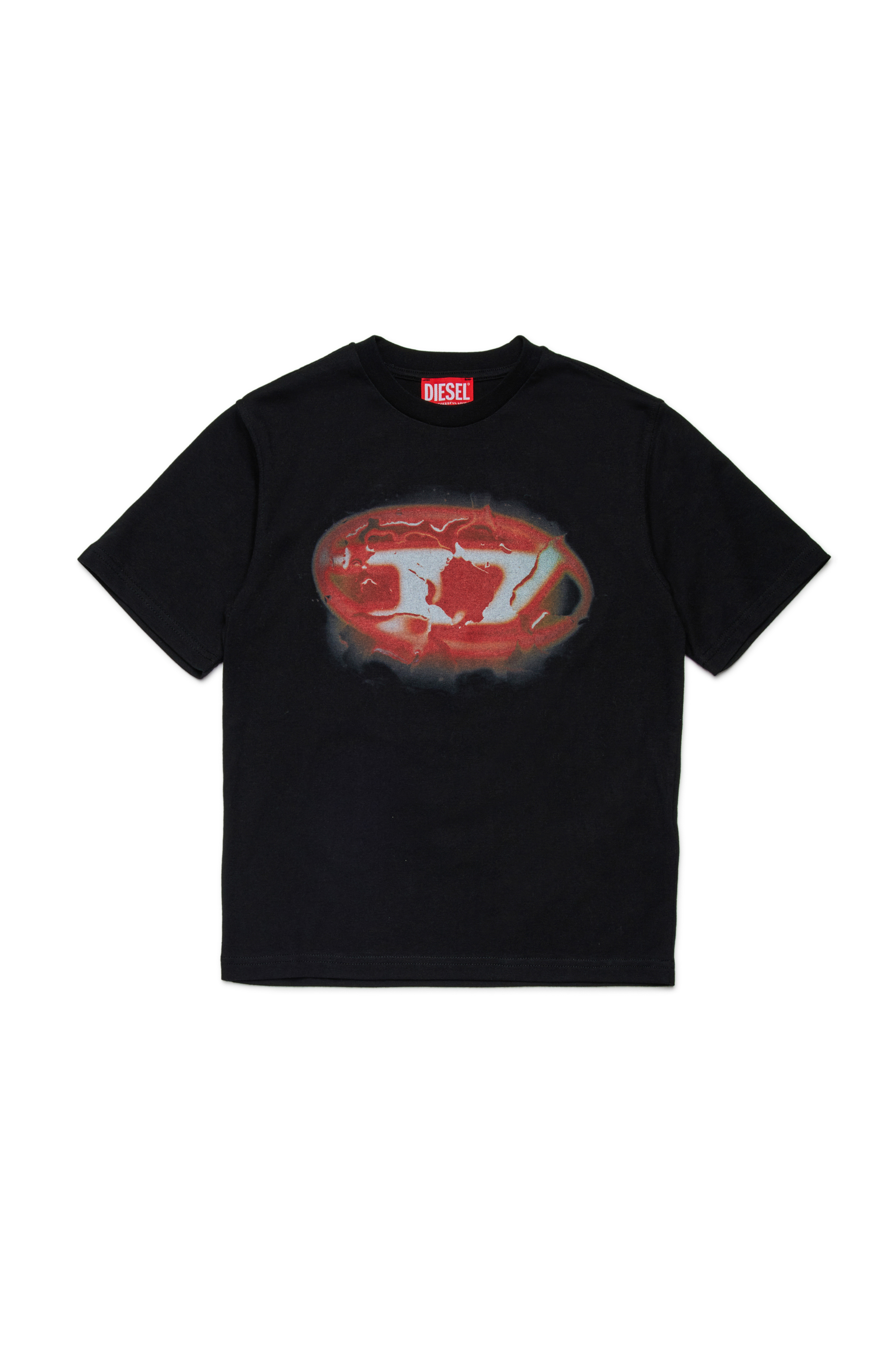 Diesel - TBOXTK3 OVER, Herren Baumwoll-T-Shirt mit Grafikdruck in Schwarz - 1