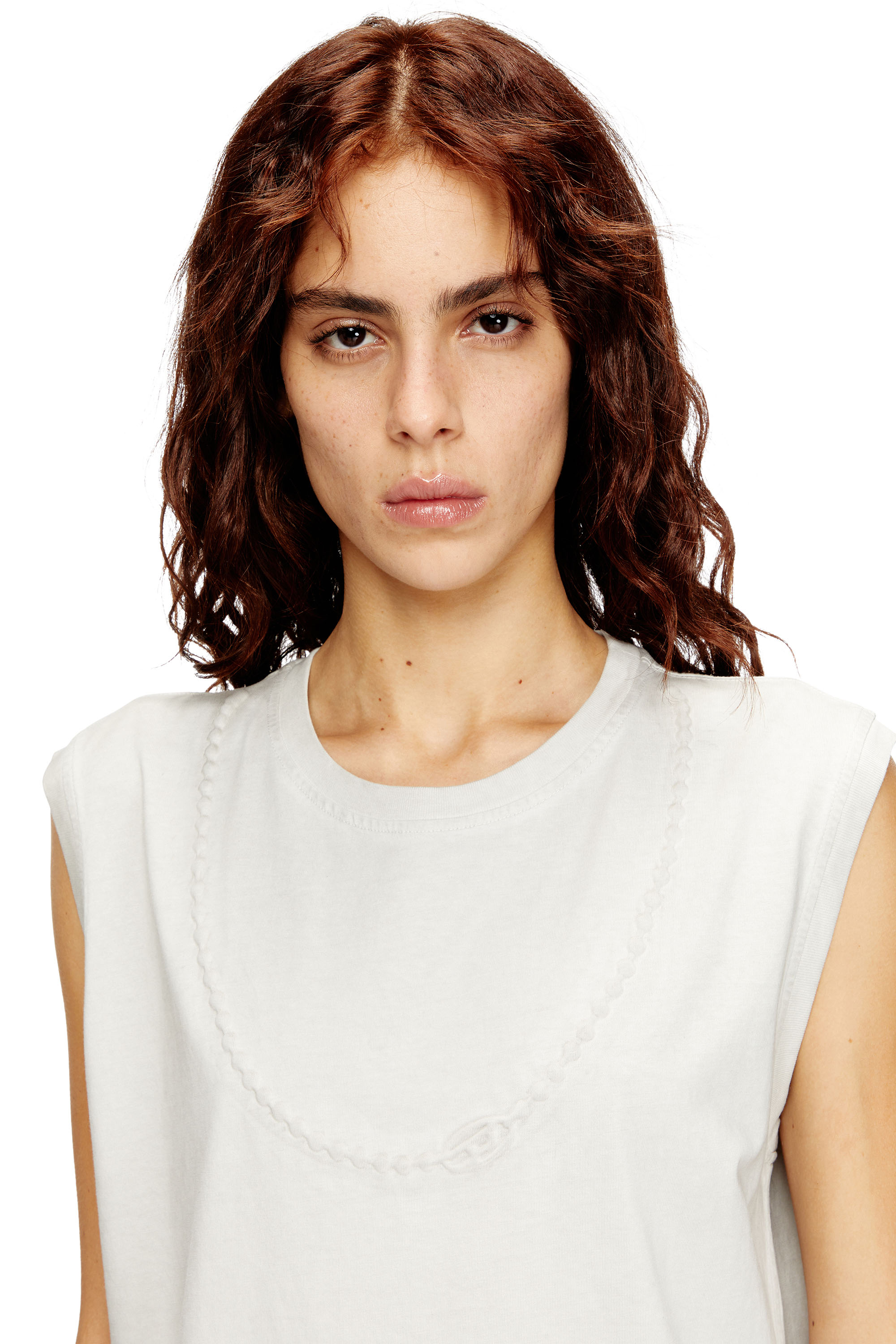 Diesel - D-EMB, Damen Kurzes Baumwollkleid mit geprägter Kette in null - 4