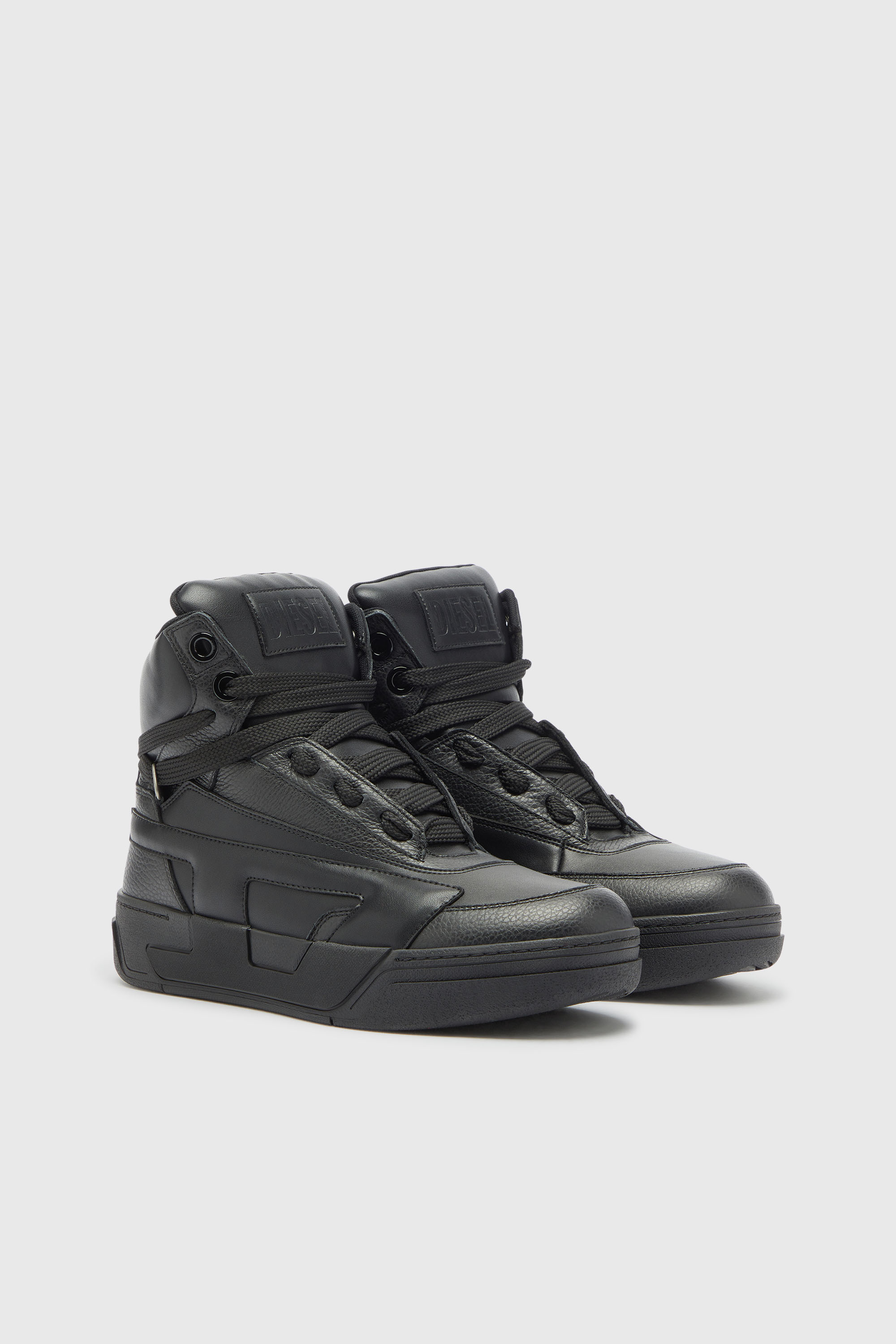 Diesel - S-D-OLLIE MID, Herren S-D-Ollie - High-Top-Sneaker aus Leder mit D-Logo in Schwarz - 2