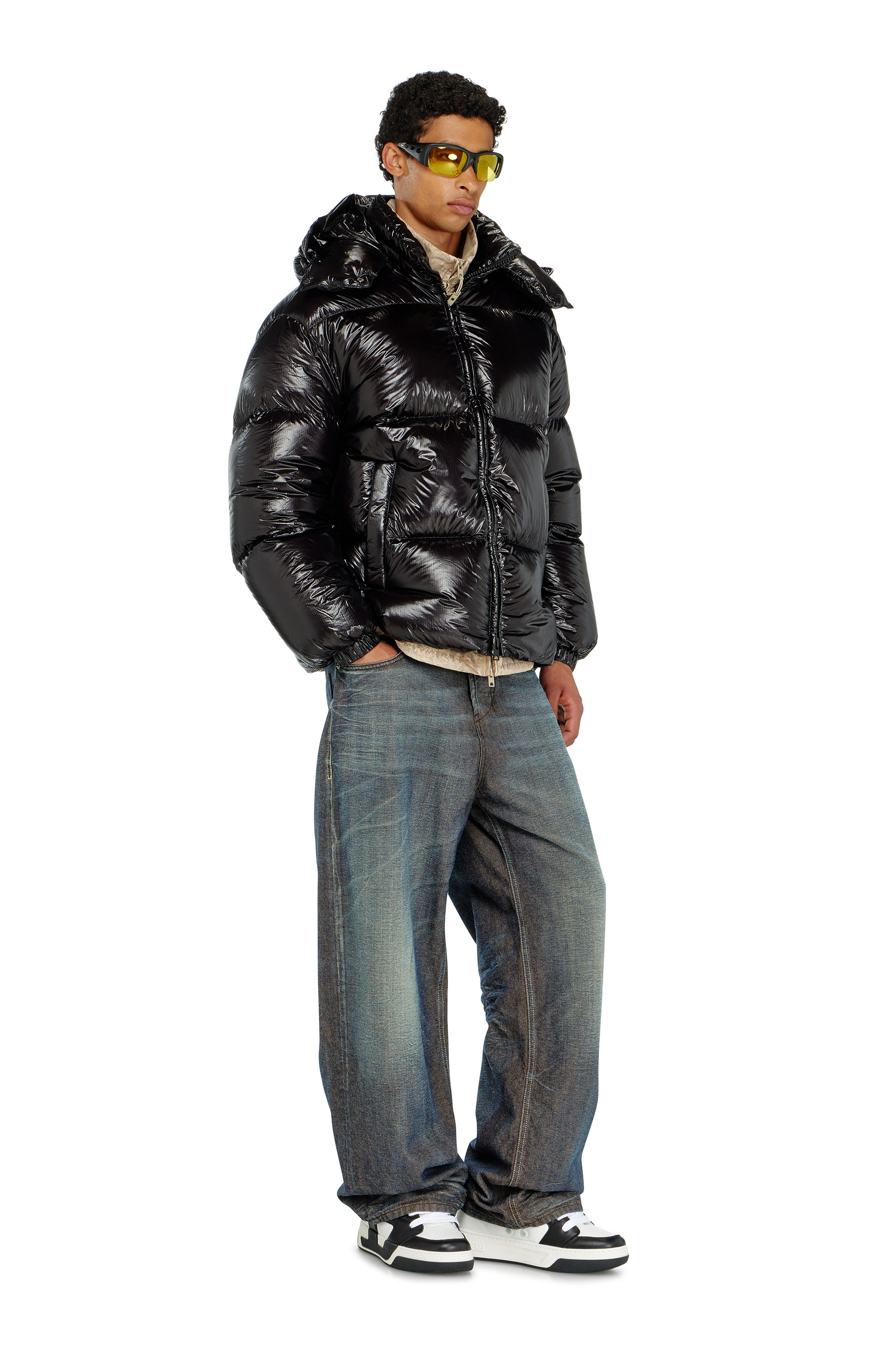 Diesel - W-ROLFYS-WRD-BKCP, Herren Daunen-Steppjacke mit abnehmbarer Kapuze in Schwarz - 2