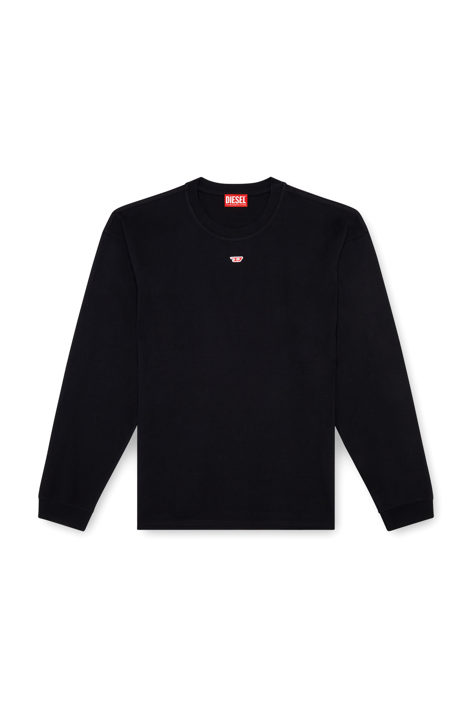 Diesel - T-BOXT-LS-D, Unisex Langarm-T-Shirt mit D-Patch in Schwarz - 2