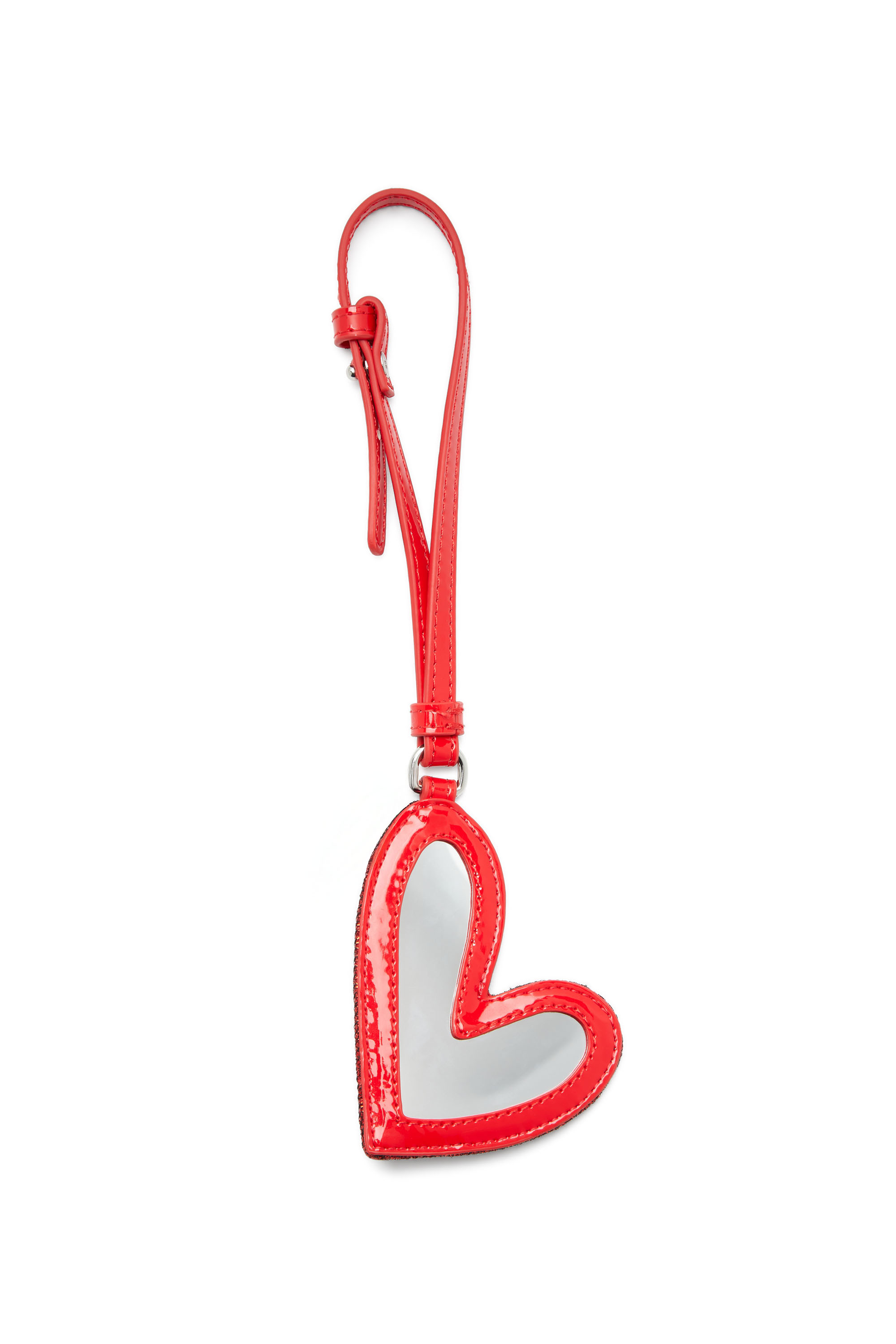 Diesel - PLAY MIRROR, Damen Herzanh&auml;nger mit Logo aus Metall in Rot - 3