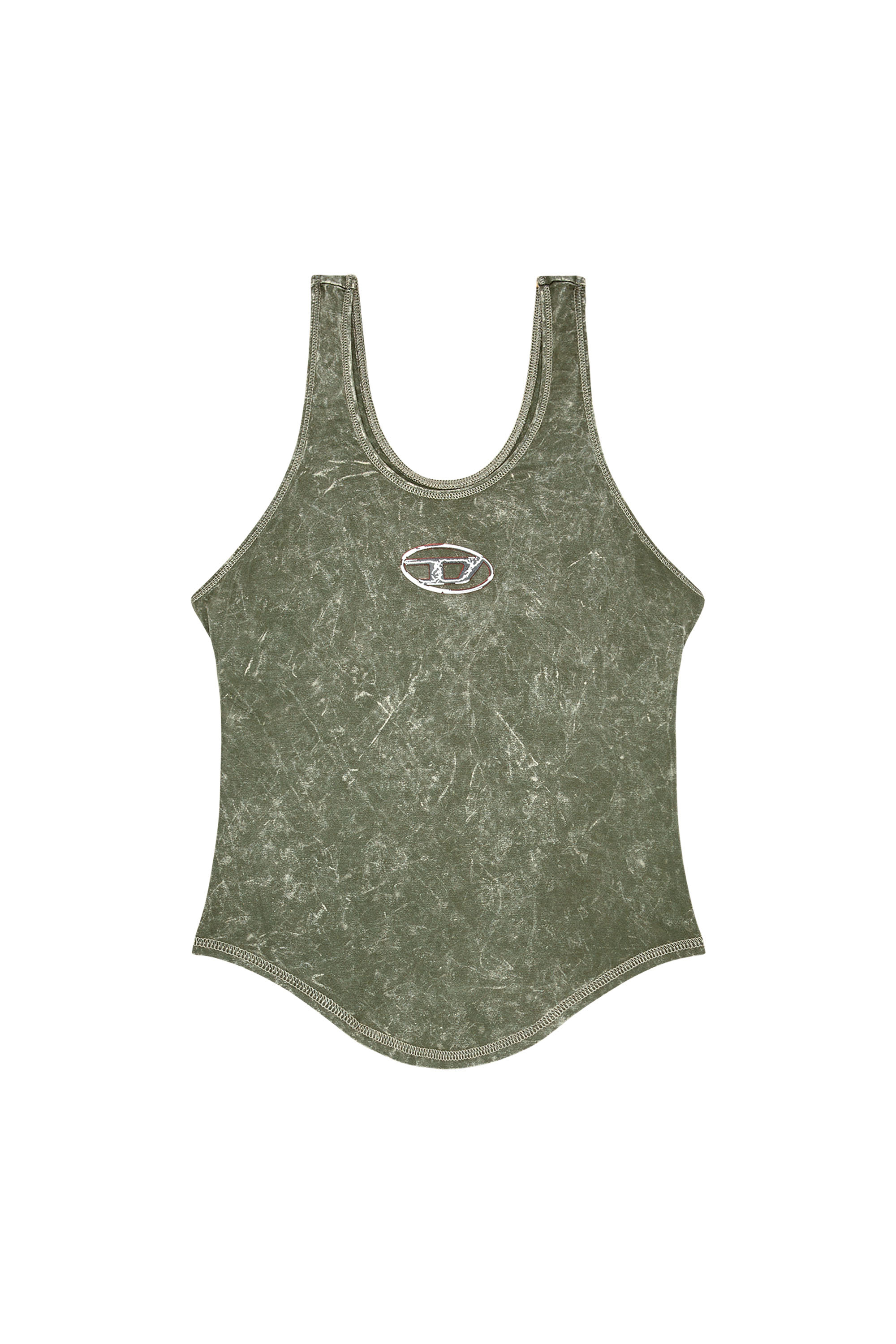 Diesel - T-AVENA-P1, Damen Rückenfreies Top mit marmoriertem Effekt in Grün - Image 4