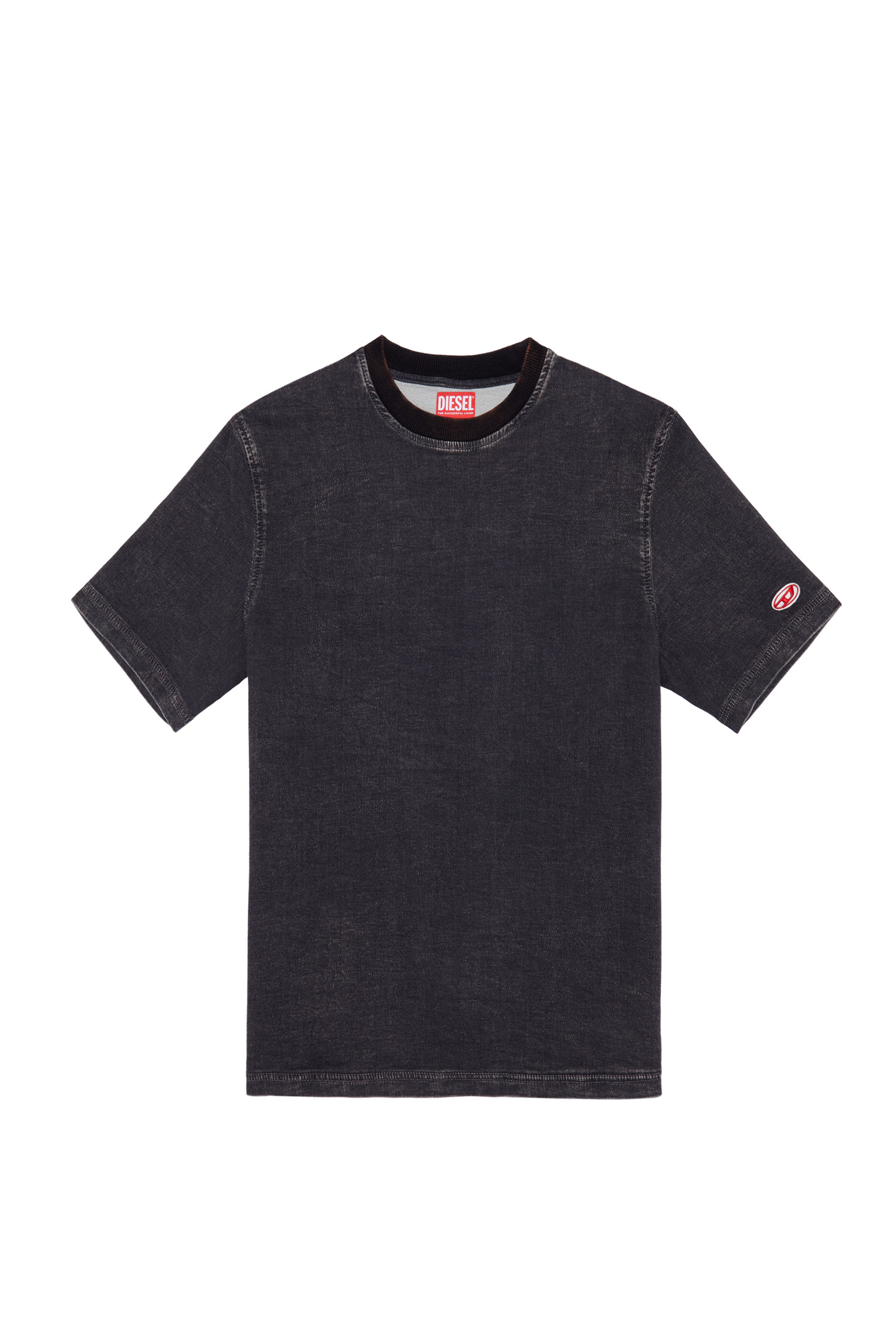 Diesel - D-BIGGOR TRACK DENIM T-SHIRT, Schwarz/Dunkelgrau - Image 3