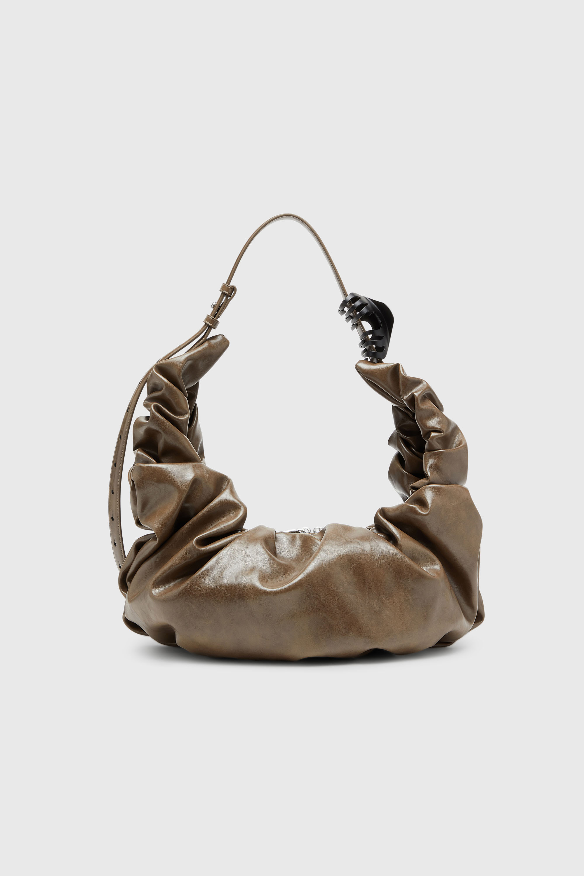 Diesel - GRAB-D HOBO L, Damen Grab-D-Gro&szlig;e zerknitterte Hobo-Tasche in Beige - 3