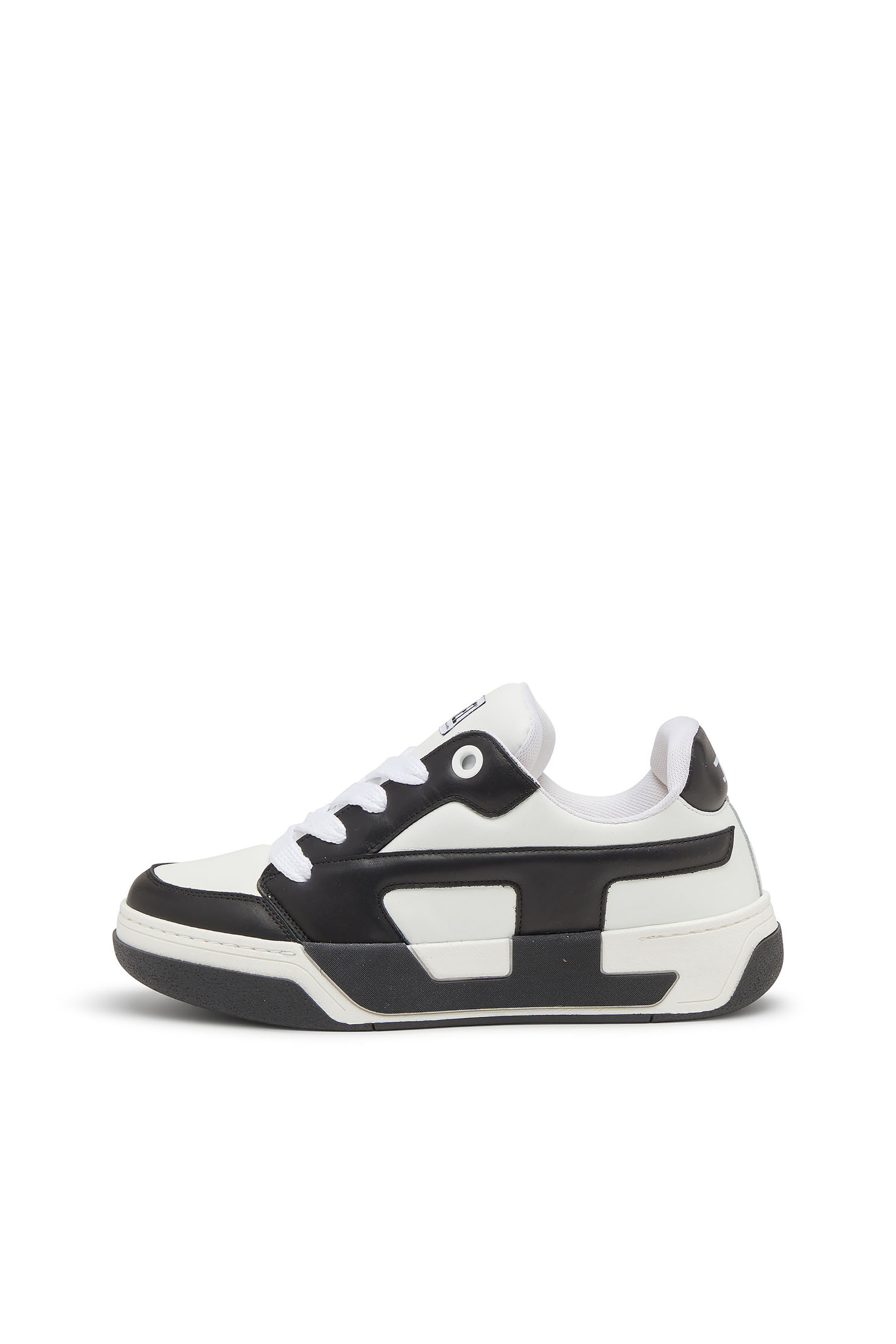 Diesel - S-D-OLLIE LOW, Herren D-Ollie-Sneakers aus Leder im Colour-Block-Design in Wei&szlig;/Schwarz - 2