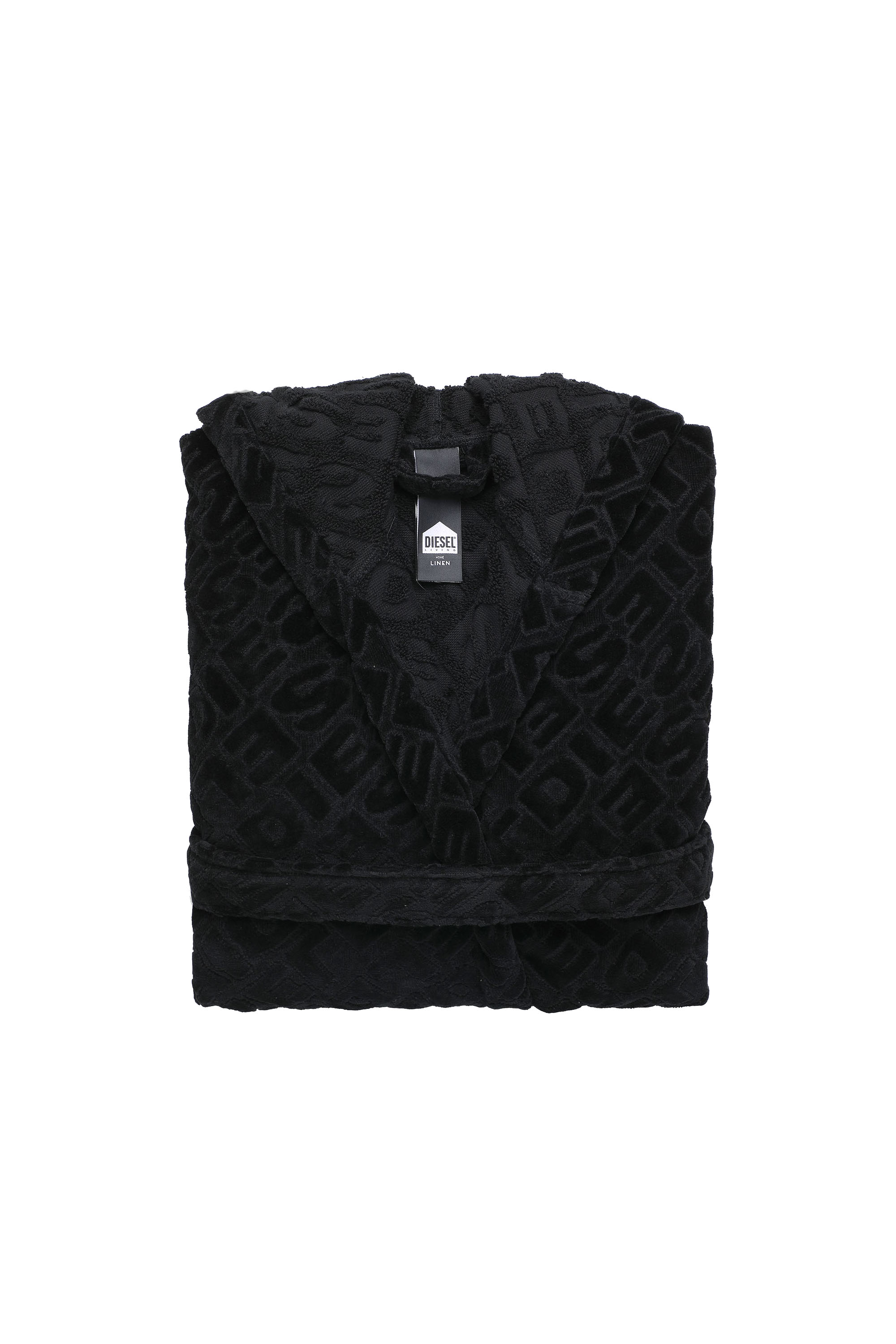 Diesel - ACC  3DLOGO     CAP L/XL, Unisex Bademantel mit Kapuze 3D LOGO, L/XL in Schwarz - 1