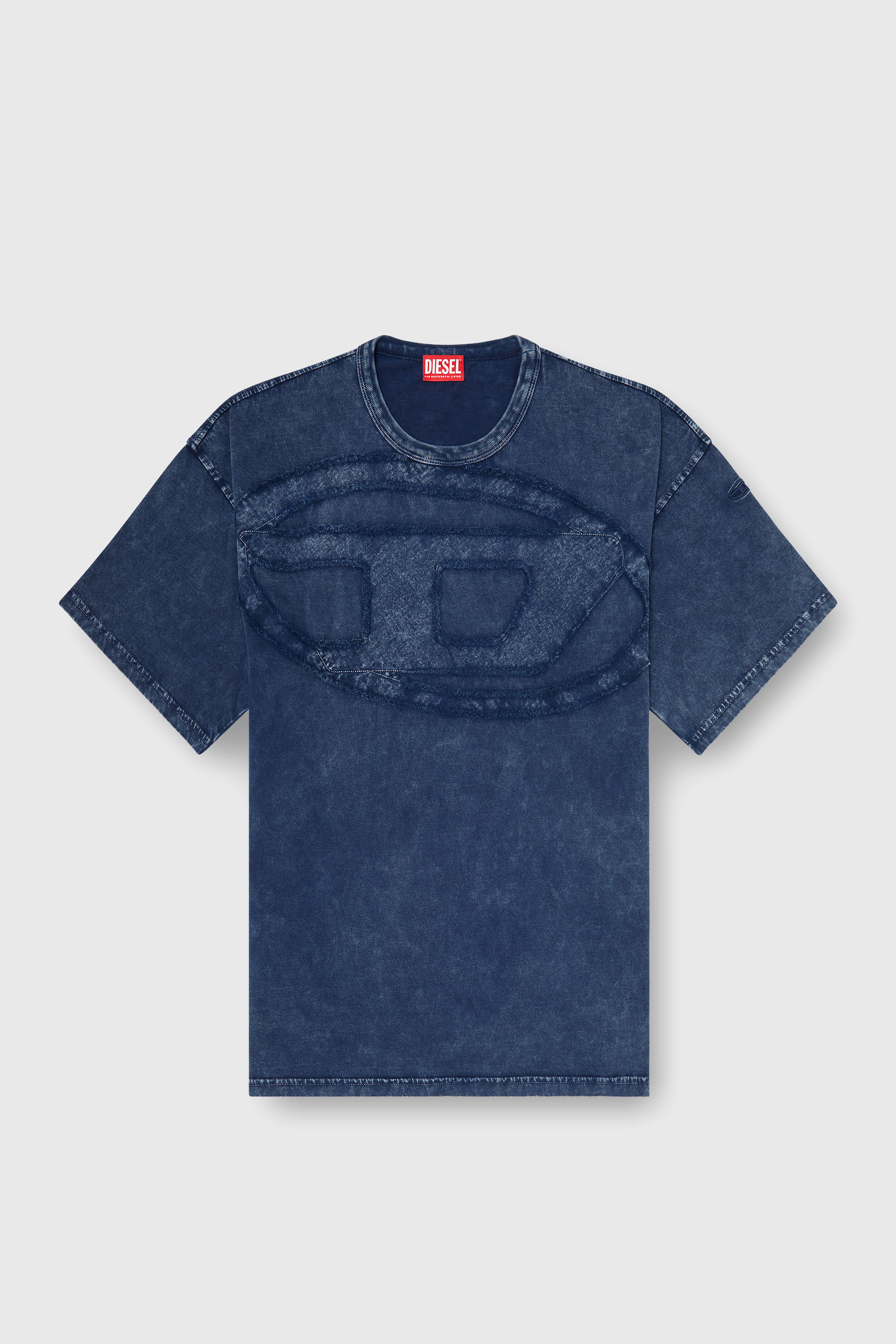 Diesel - T-BOXT-DEN, Herren Lockeres Baumwoll-T-Shirt mit Oval-D-Applikation in Mittelblau - 2