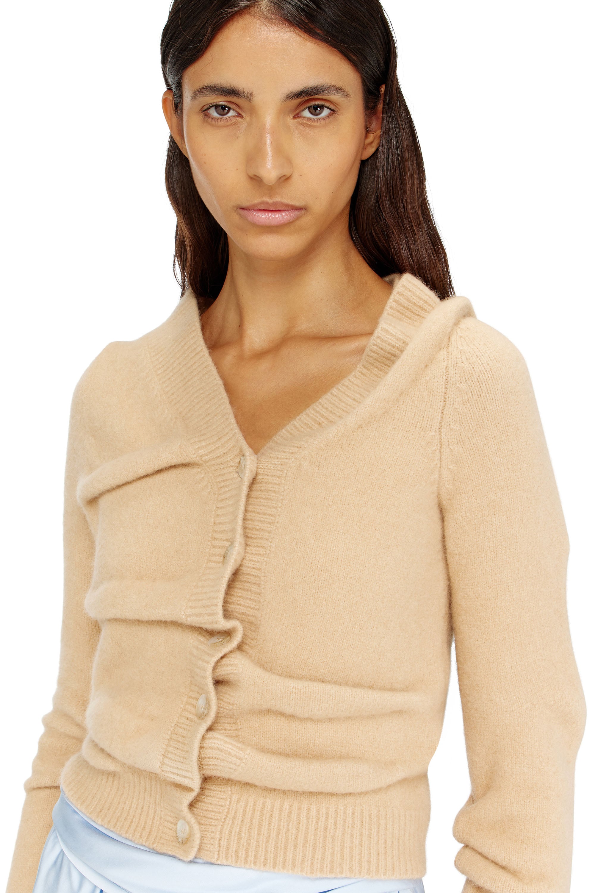 Diesel - M-AVA, Damen Kurz geschnittener Cardigan aus gekochtem, geknittertem Strick in null - 4