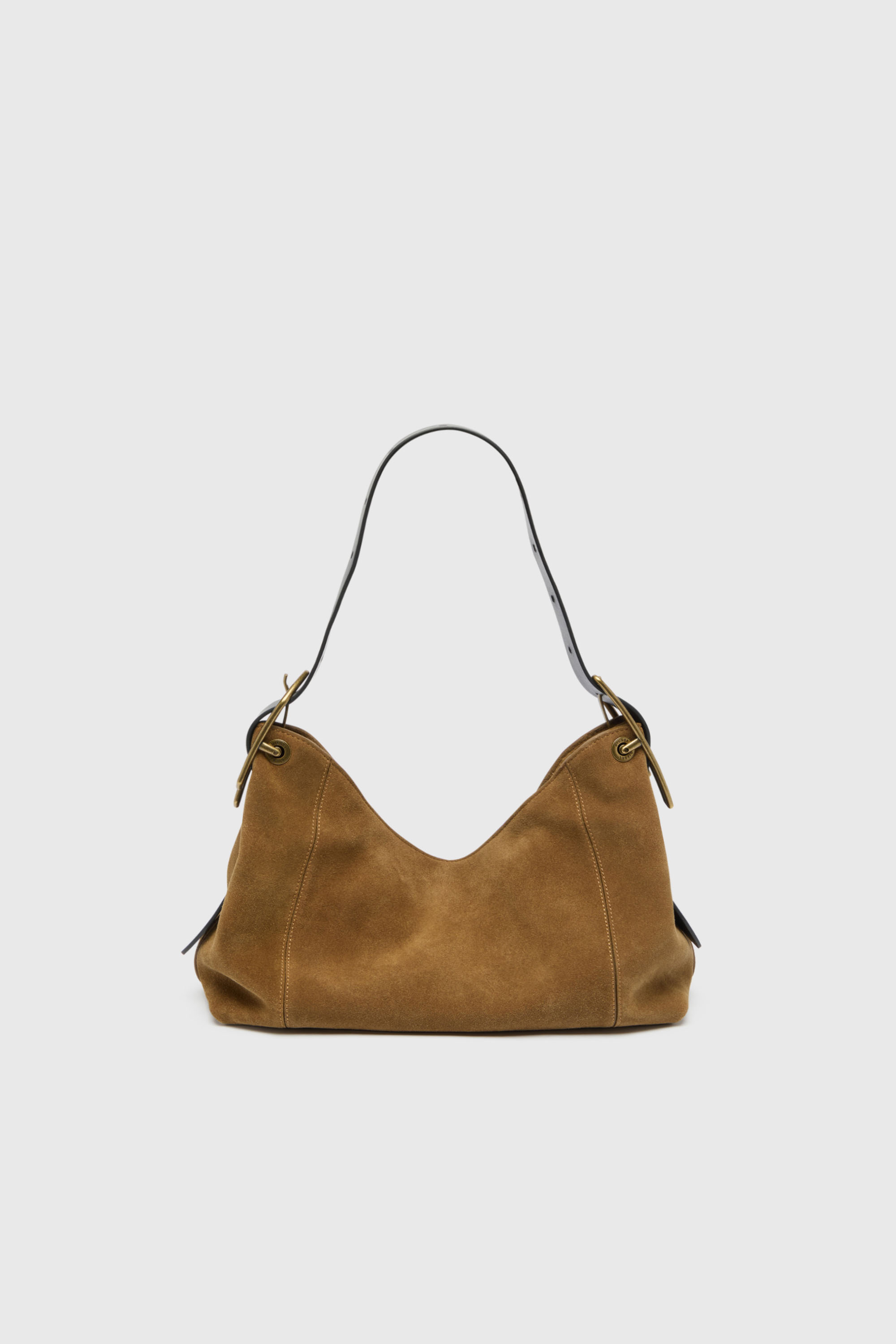 Diesel - D-LINE HOBO S, Damen D-Line Schultertasche aus gewachstem Veloursleder in Hellbraun - 3