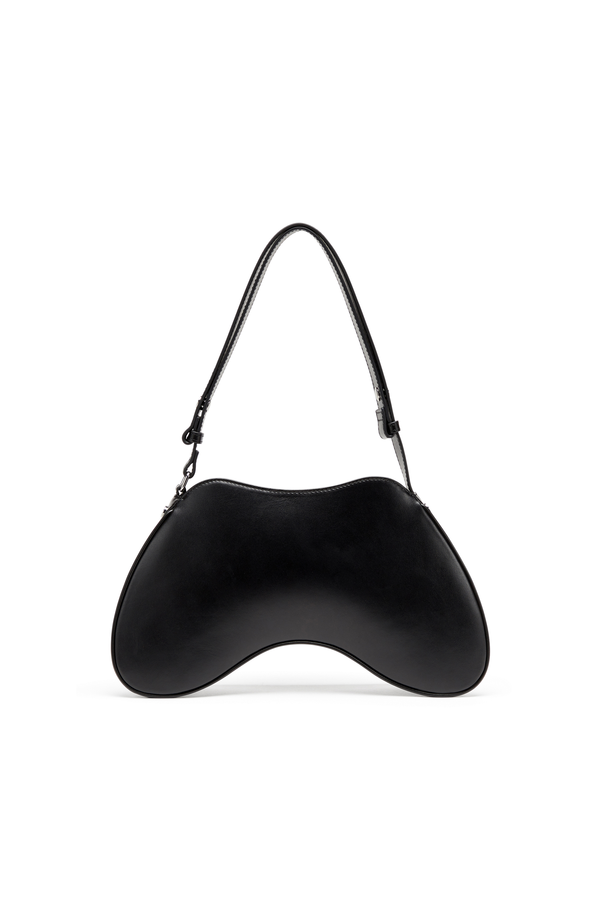 Diesel - PLAY SHOULDER, Damen Play-Schultertasche aus semiglänzendem Leder in Schwarz - 2